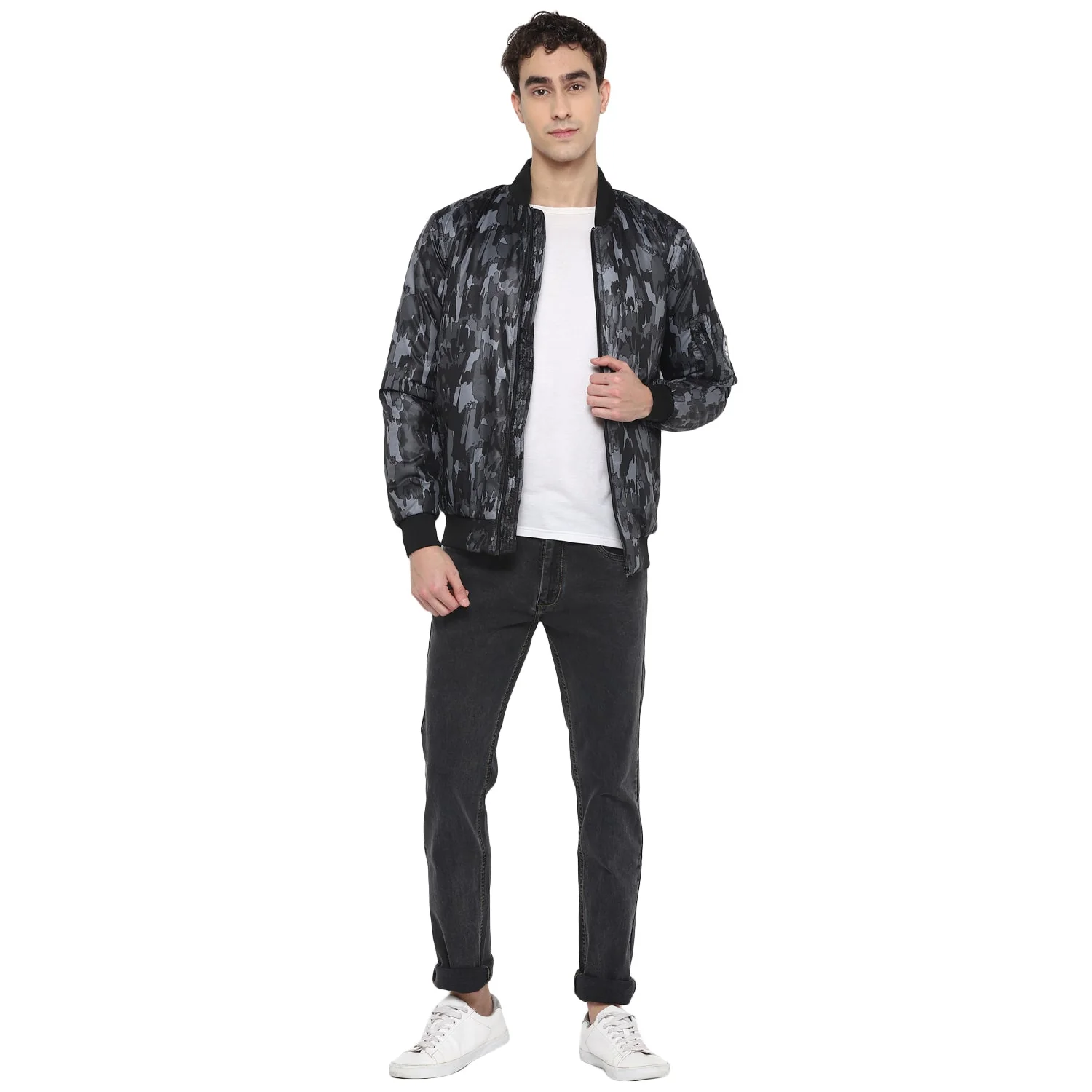 Red Chief Gray Printed Jacket for Men O8310011 005 - Image 3