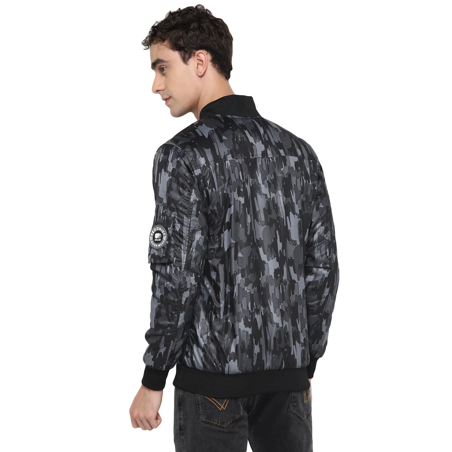 Red Chief Gray Printed Jacket for Men O8310011 005 - Image 4