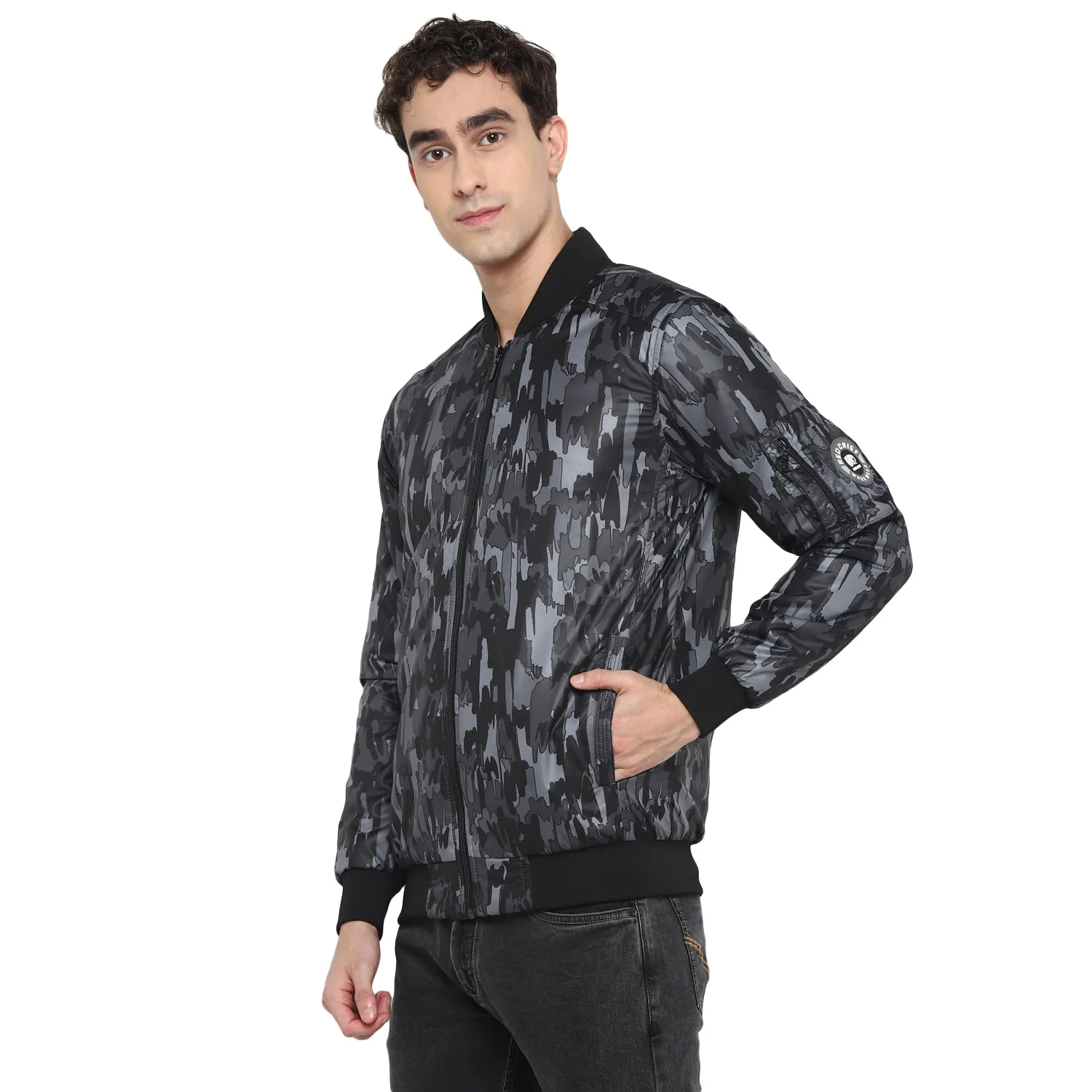 Red Chief Gray Printed Jacket for Men O8310011 005 - Image 5