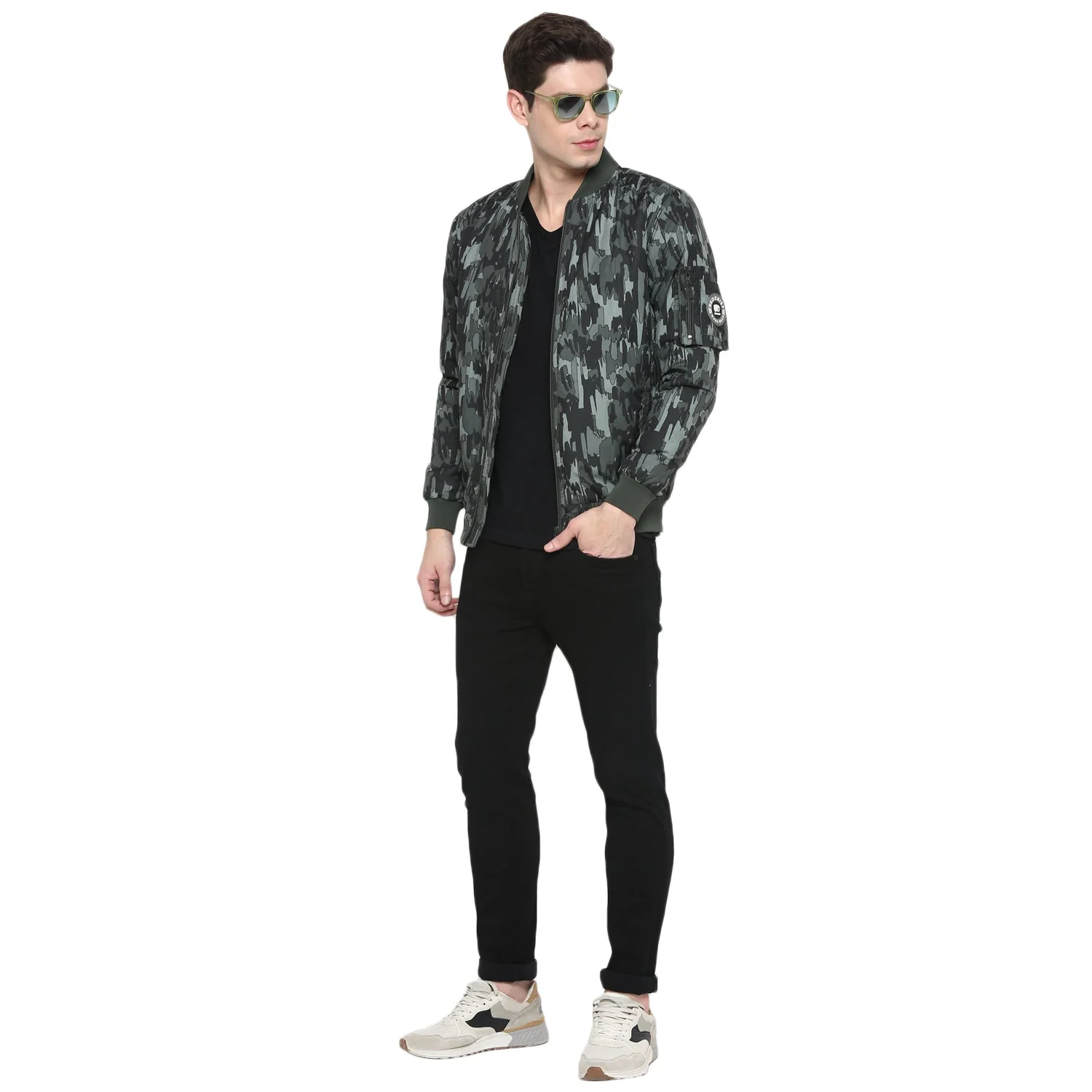 Red Chief Olive Printed Jacket for Men O8310011 124 - Image 3