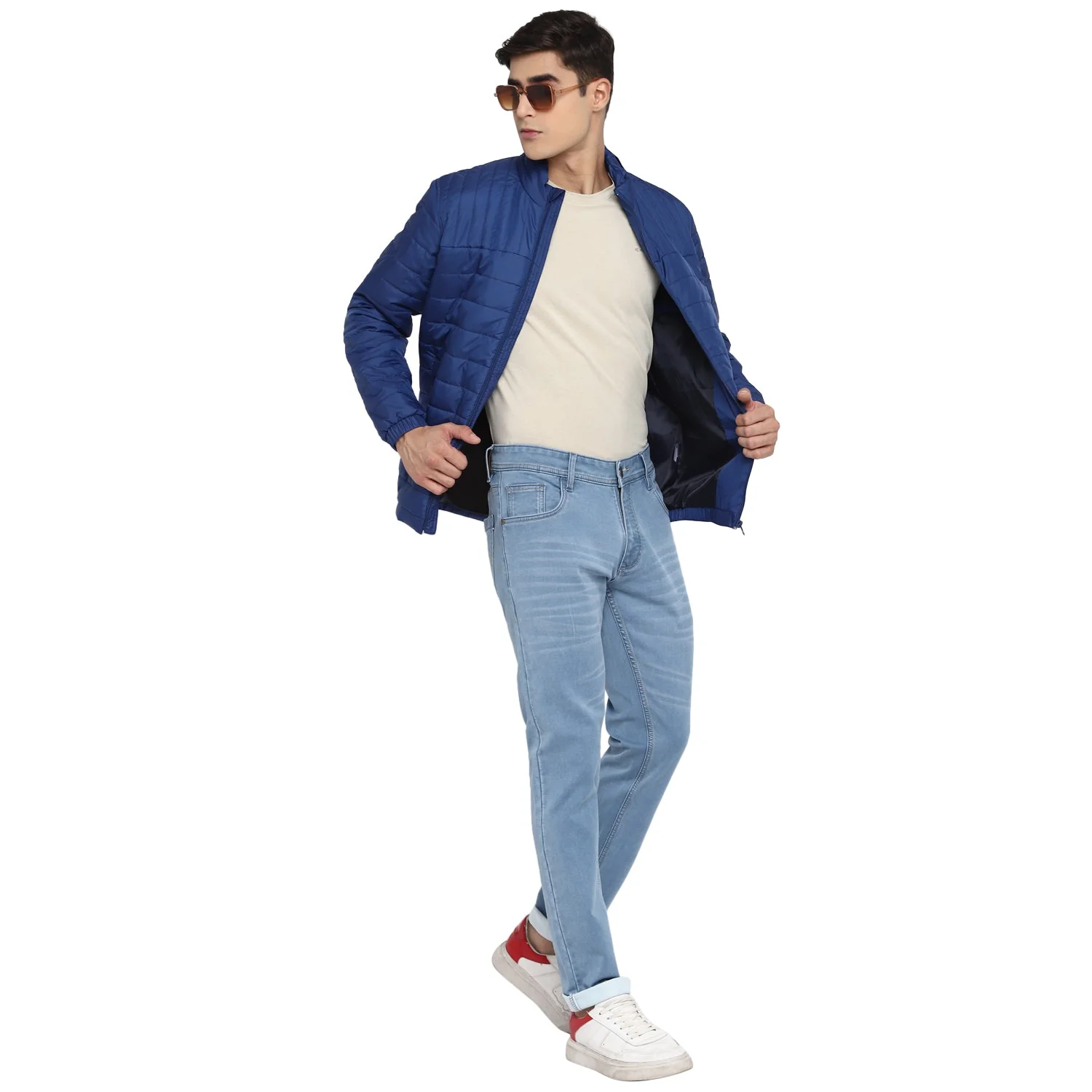 Red Chief Blue Solid Jacket for Men O8310033 002 - Image 2