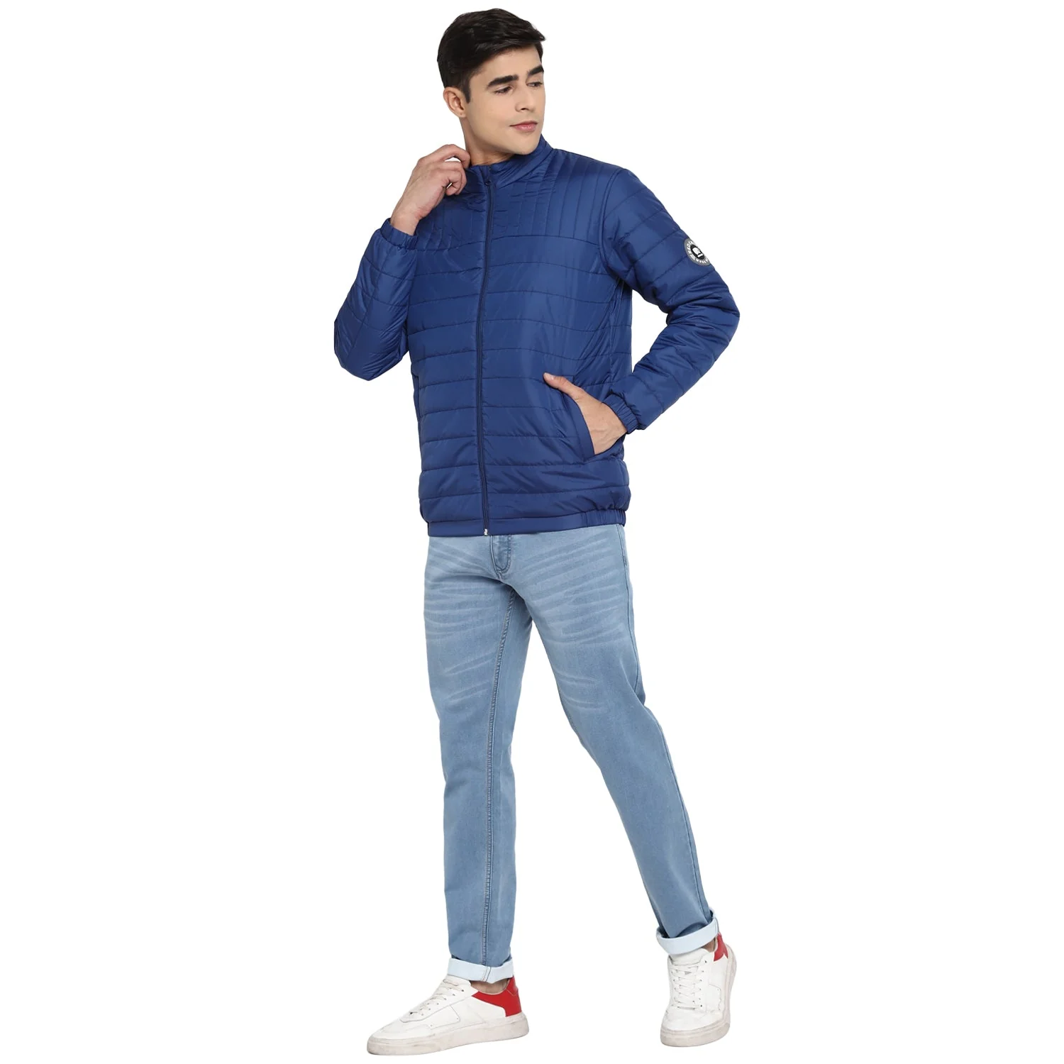 Red Chief Blue Solid Jacket for Men O8310033 002 - Image 3