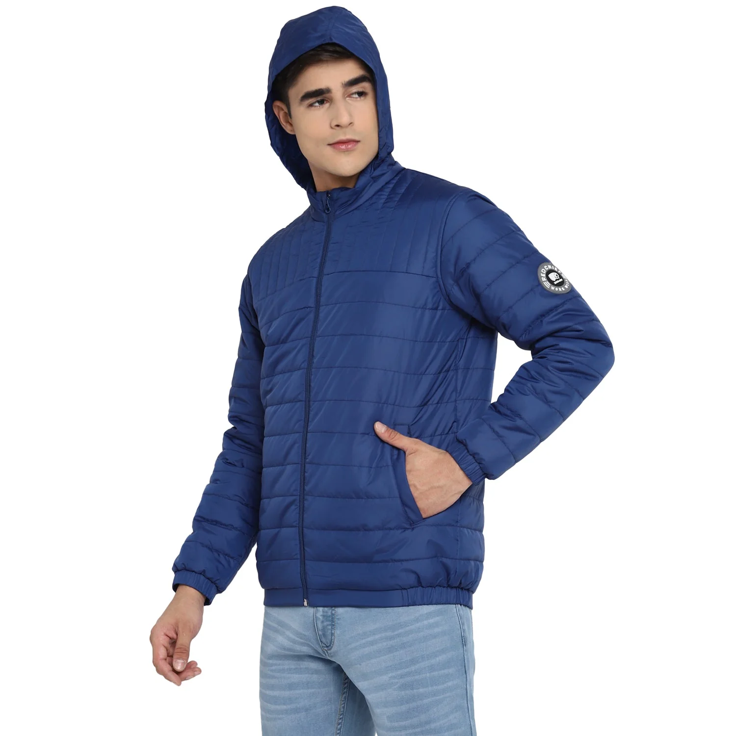Red Chief Blue Solid Jacket for Men O8310033 002 - Image 5