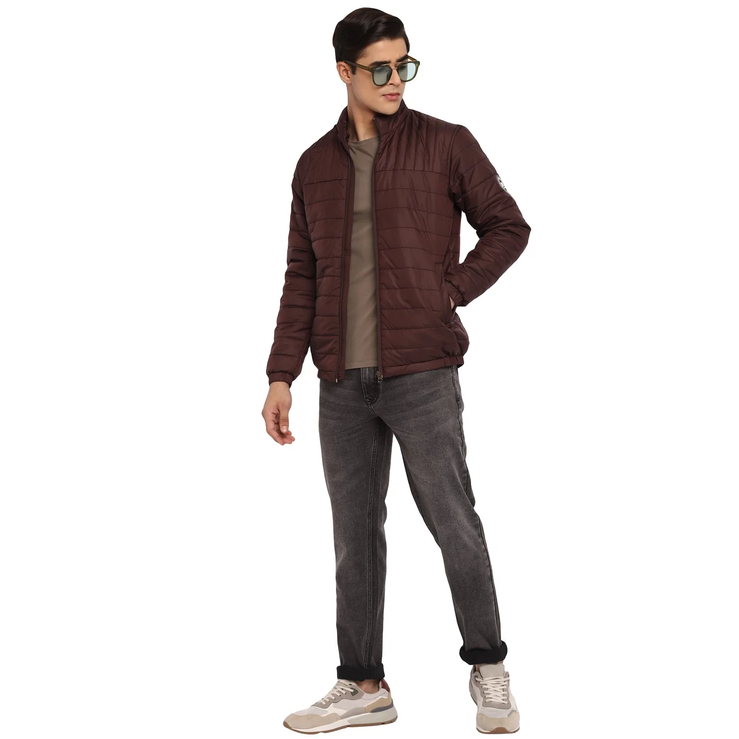 Red Chief Maroon Solid Jacket for Men O8310033 376 - Image 2