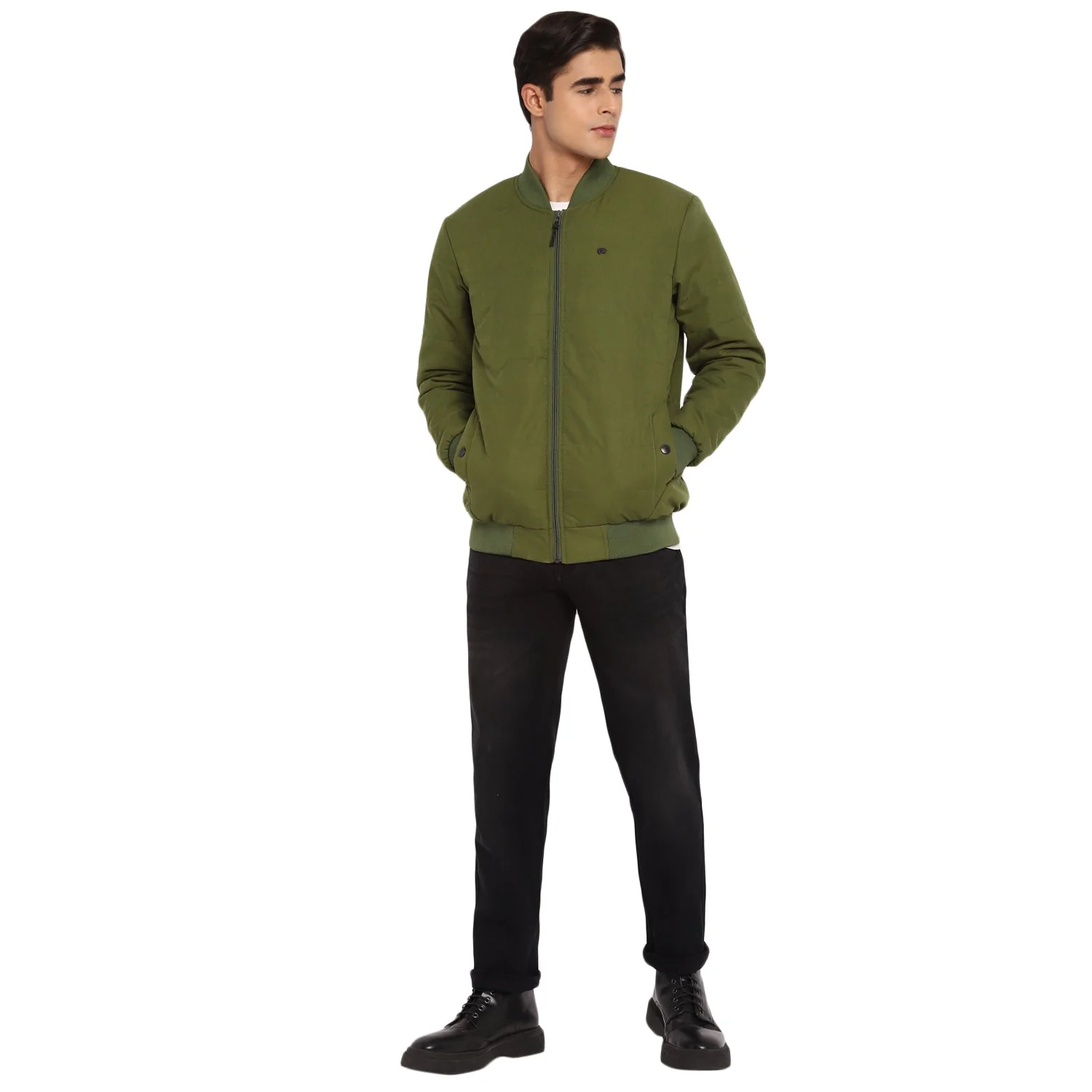 Red Chief Light Green Solid Jacket for Men O8310039 024 - Image 3