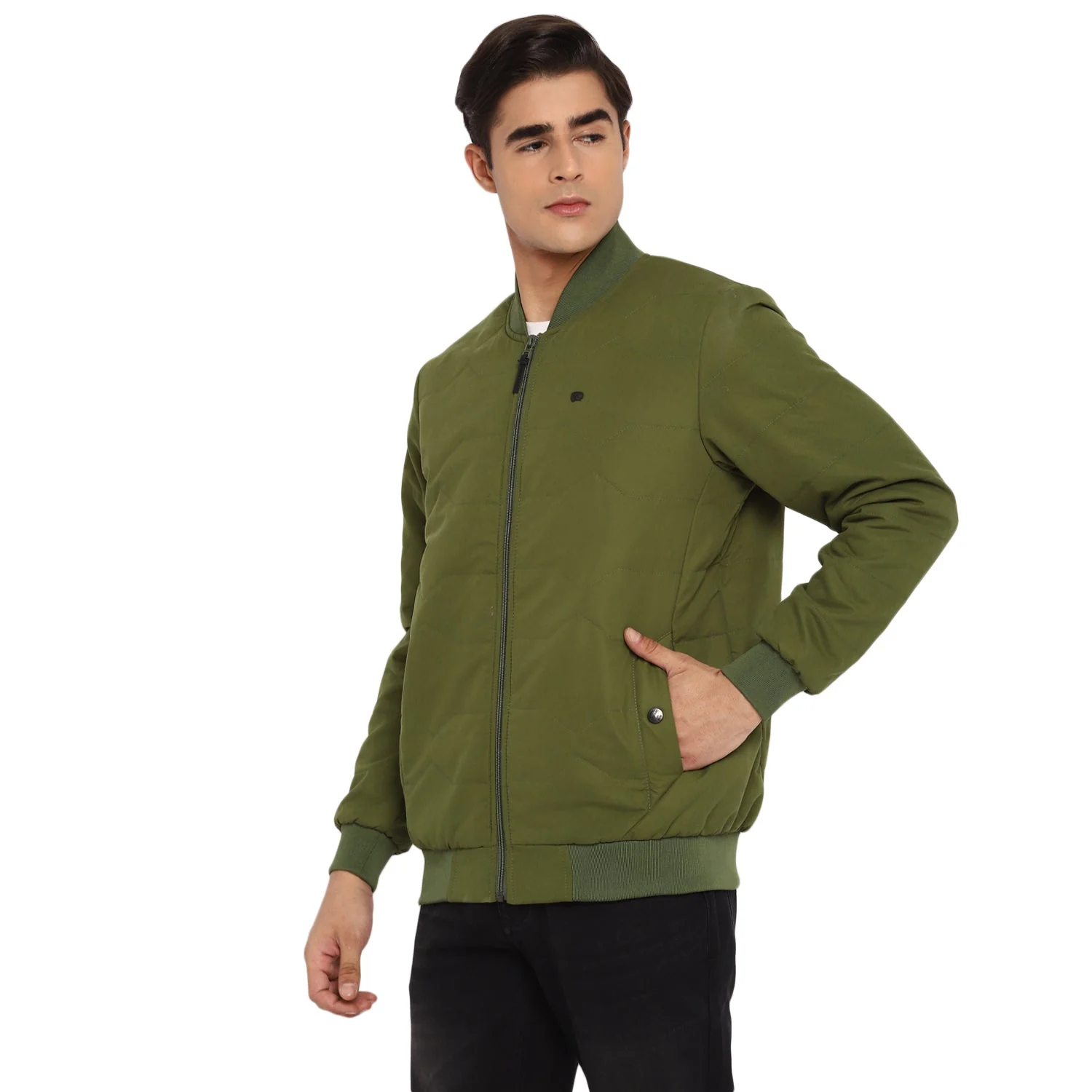 Red Chief Light Green Solid Jacket for Men O8310039 024 - Image 5