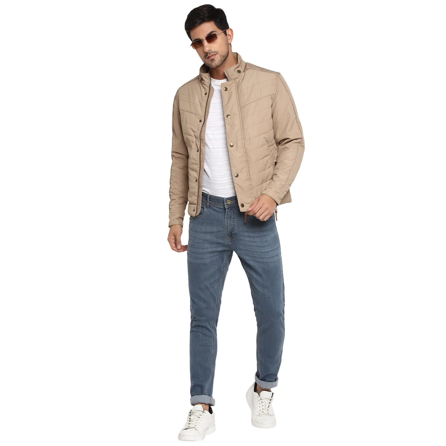 Red Chief Beige Solid Jacket for Men O8310040 026 - Image 3