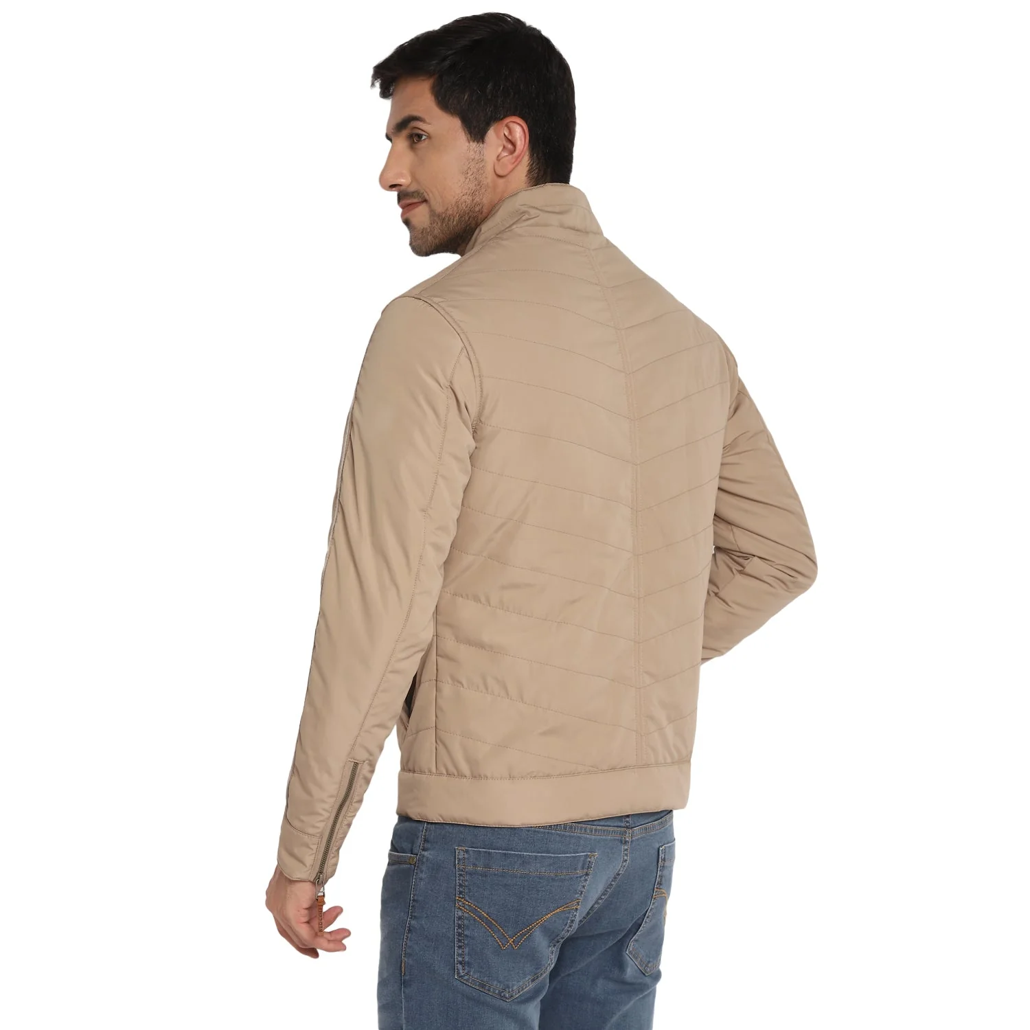 Red Chief Beige Solid Jacket for Men O8310040 026 - Image 4