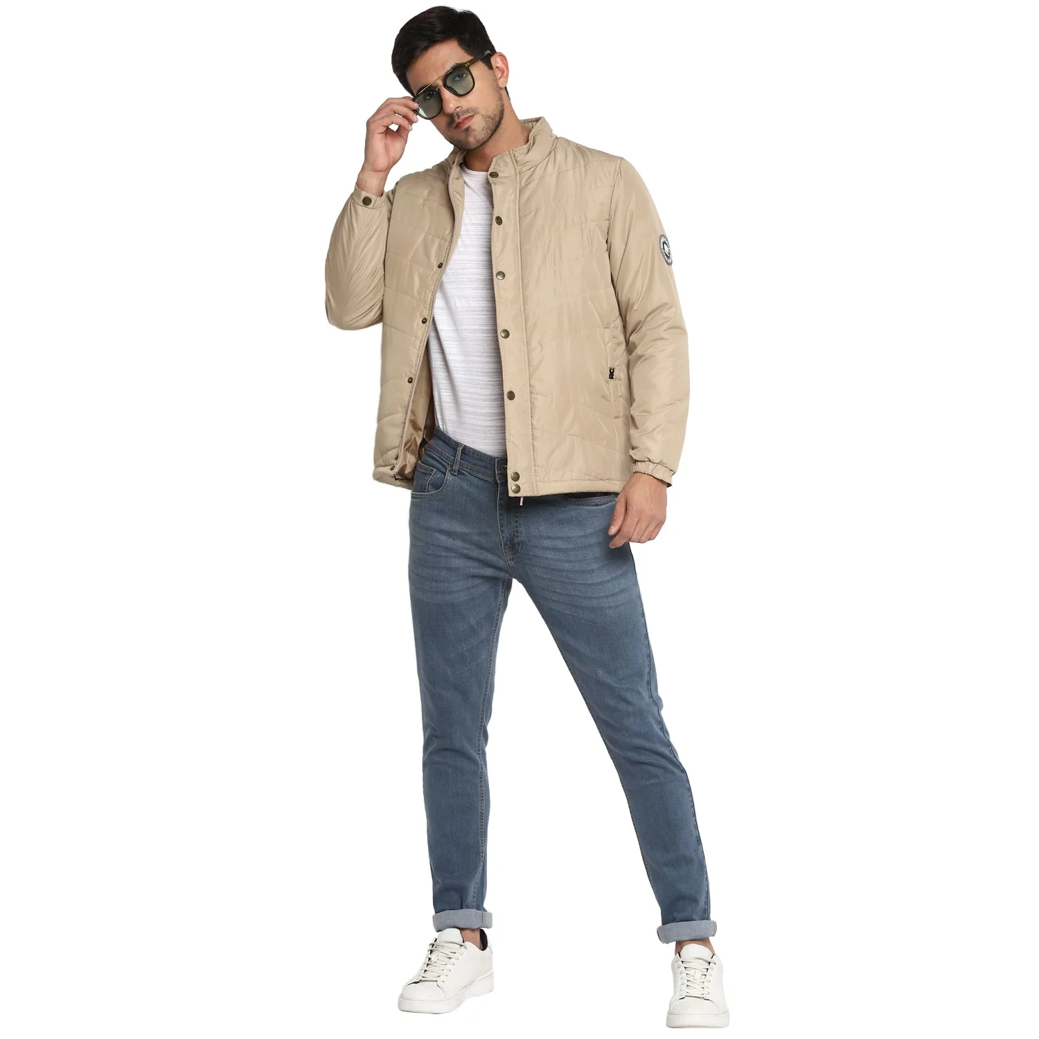 Red Chief Beige Solid Jacket for Men O8310041 026 - Image 2