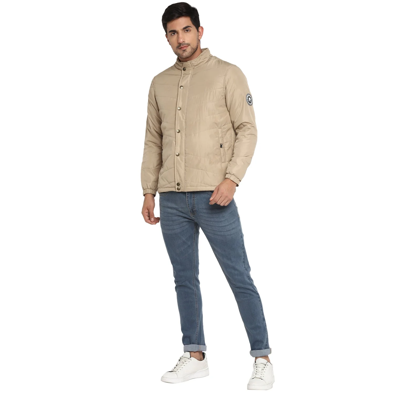 Red Chief Beige Solid Jacket for Men O8310041 026 - Image 3