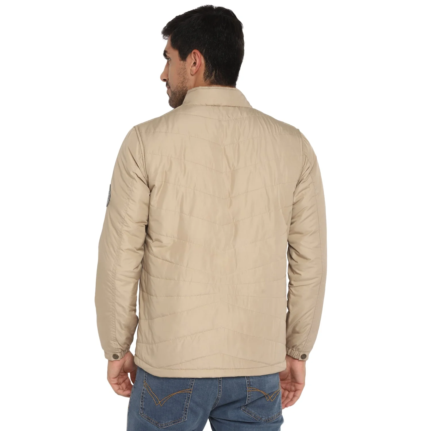 Red Chief Beige Solid Jacket for Men O8310041 026 - Image 4