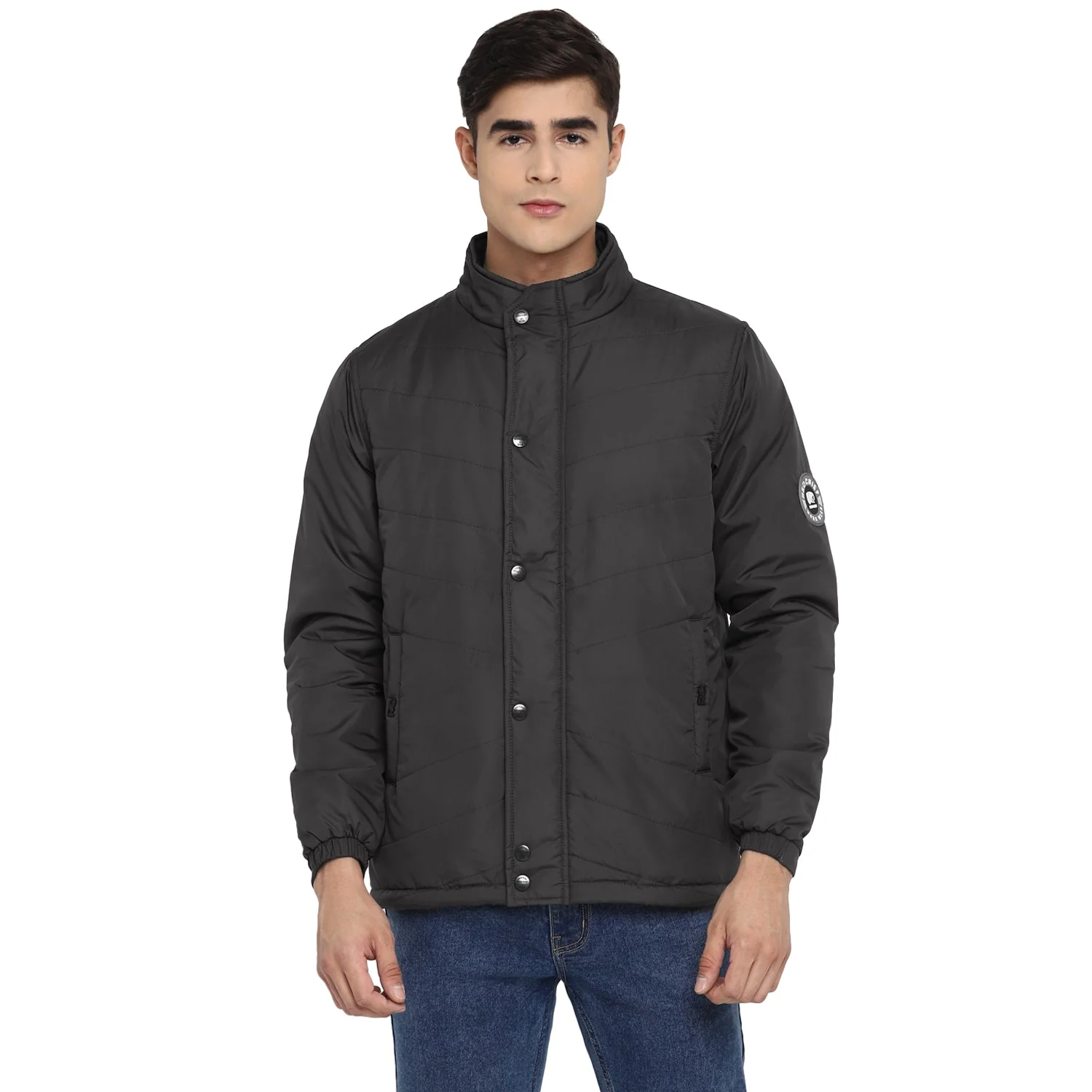 Red Chief Dark Gray Solid Jacket for Men O8310041 F801