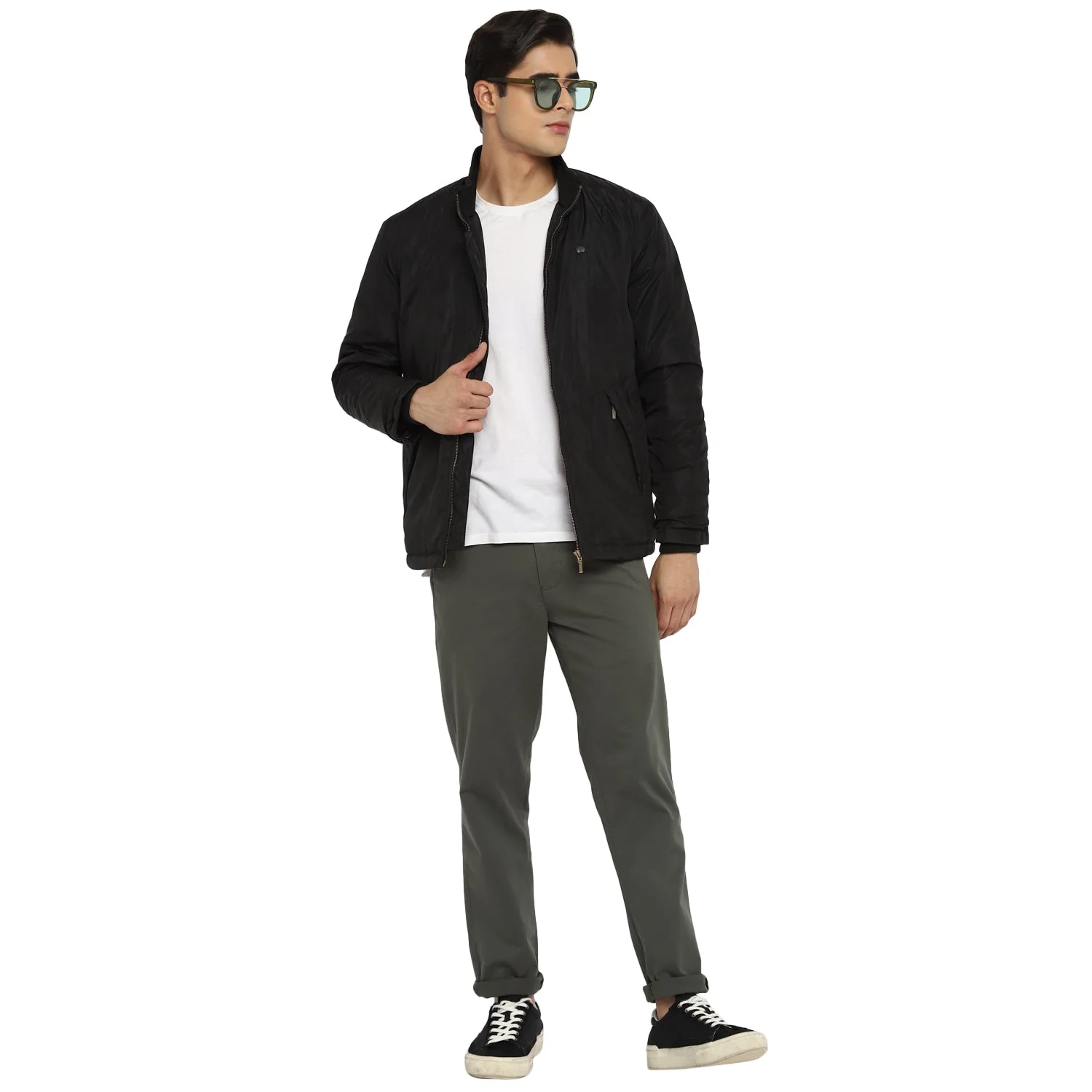 Red Chief Black Printed Jacket for Men O8310043 001 - Image 2