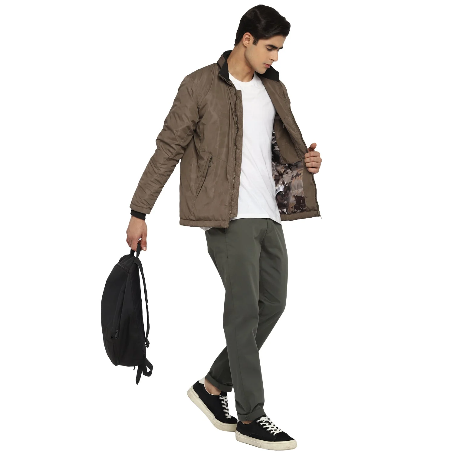 Red Chief Beige Printed Jacket for Men O8310043 026 - Image 2