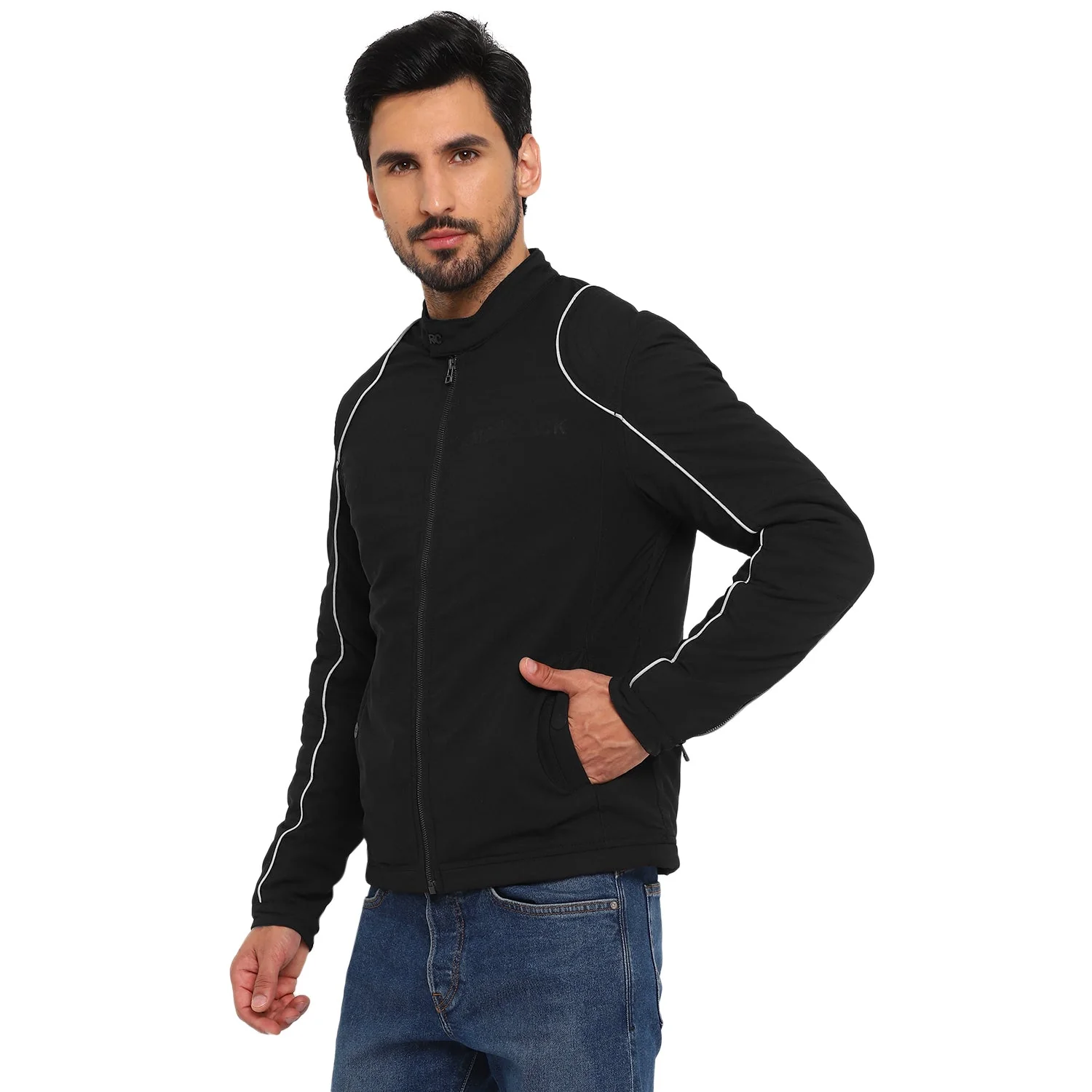 Red Chief Black Solid Jacket for Men O8310049 001 - Image 9