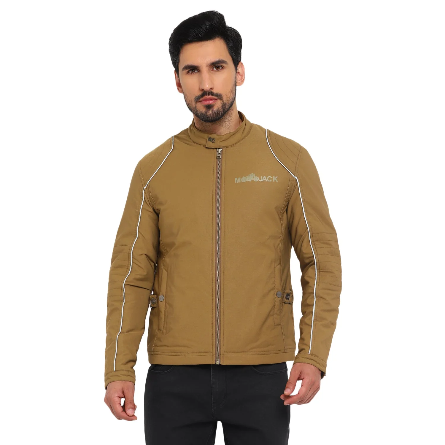 Red Chief Khaki Solid Jacket for Men O8310049 119