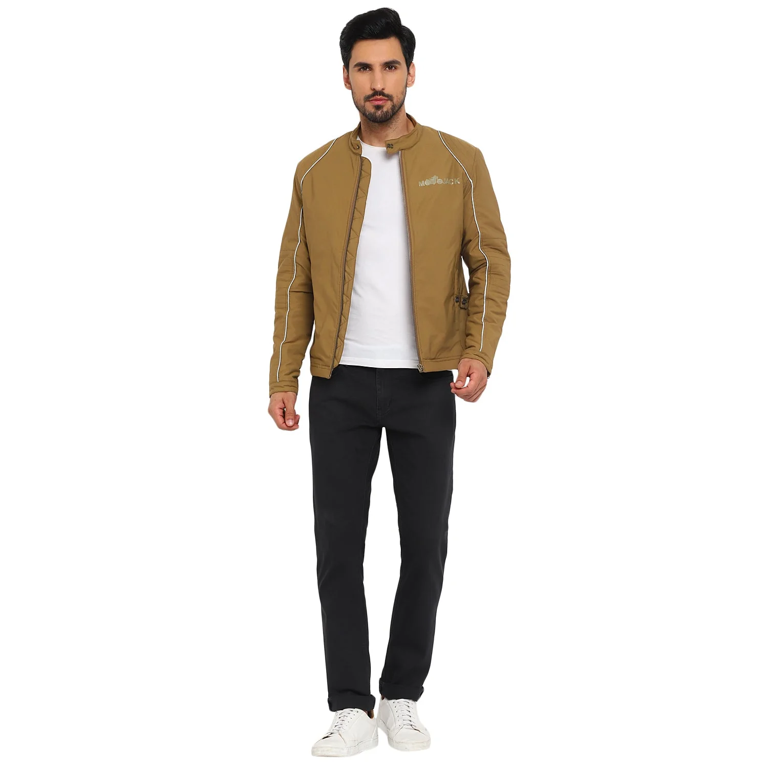 Red Chief Khaki Solid Jacket for Men O8310049 119 - Image 3