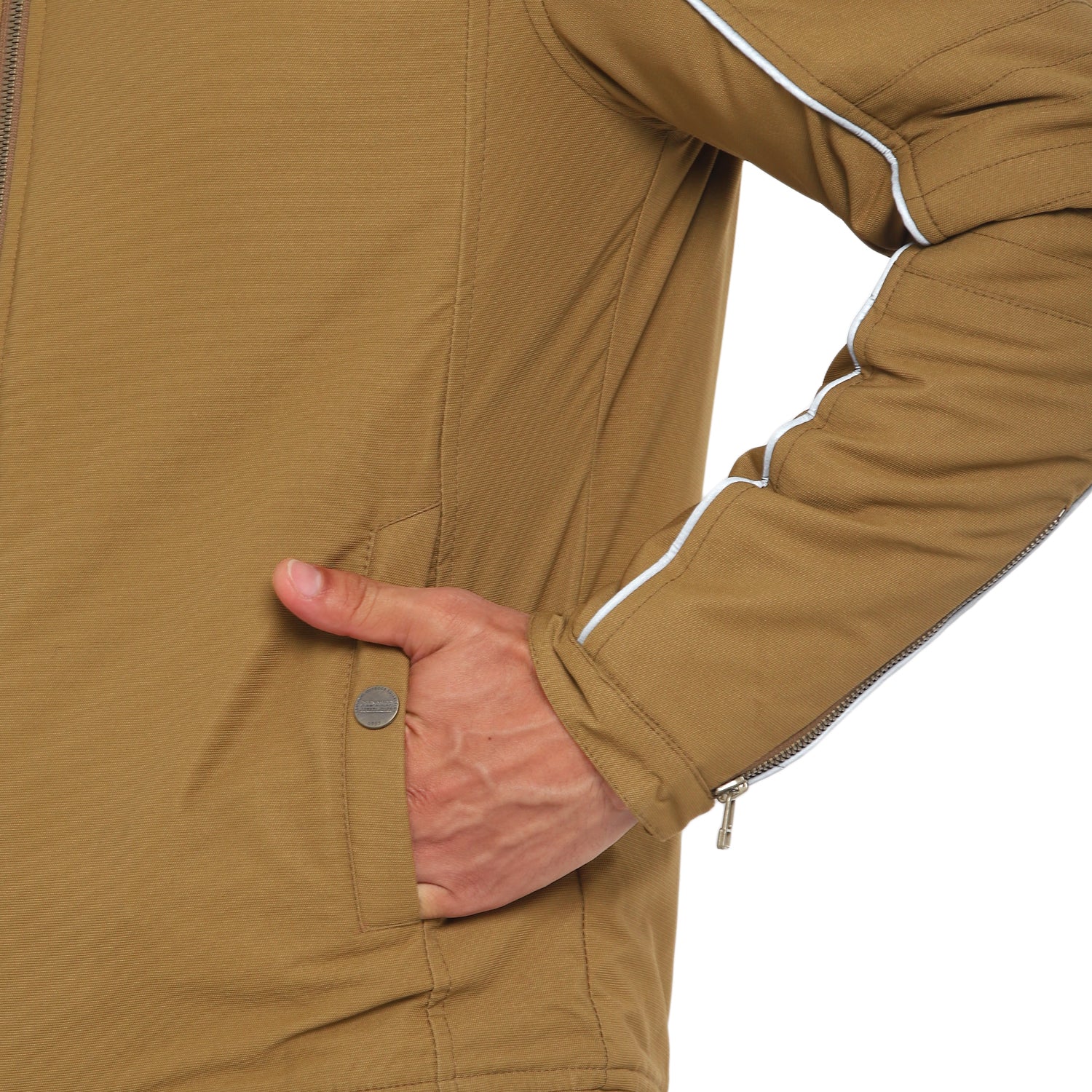 Red Chief Khaki Solid Jacket for Men O8310049 119 - Image 8