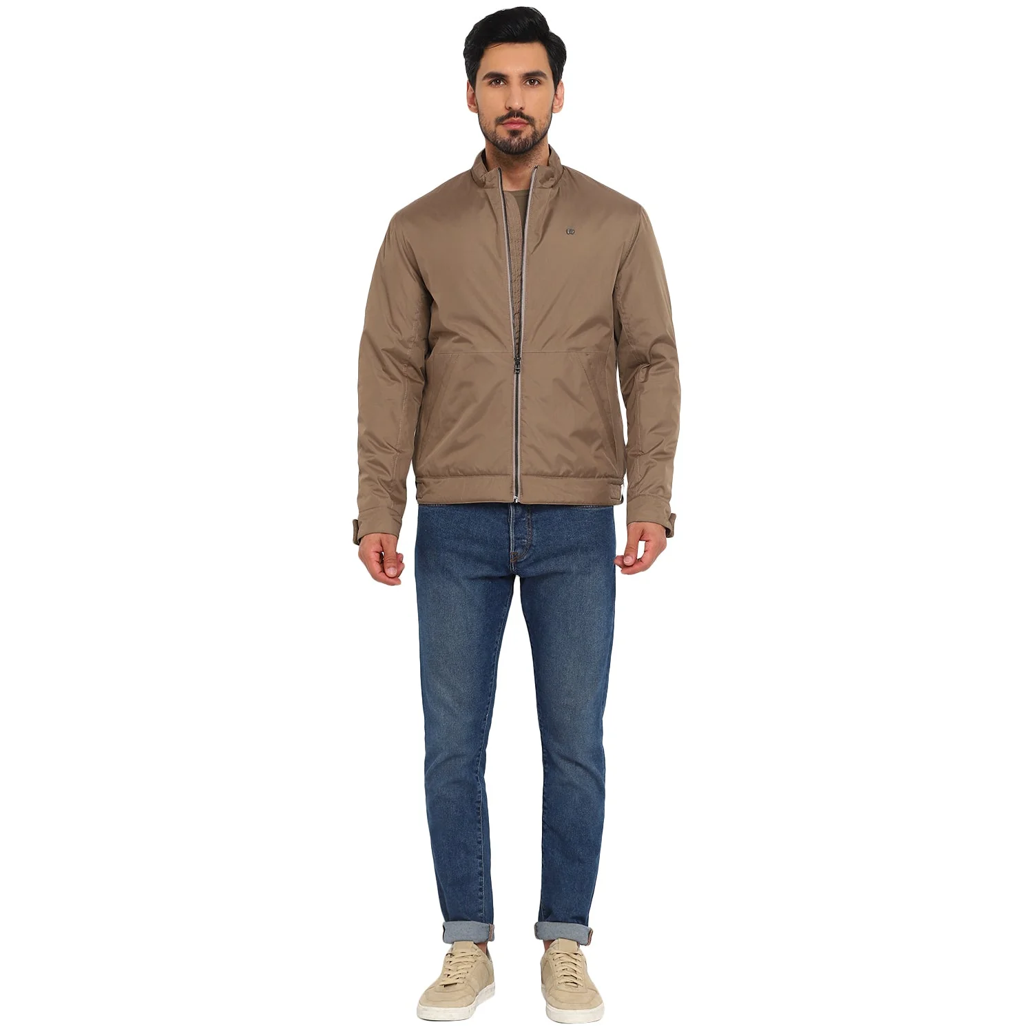 Red Chief Khaki Solid Jacket for Men O8310050 119 - Image 3