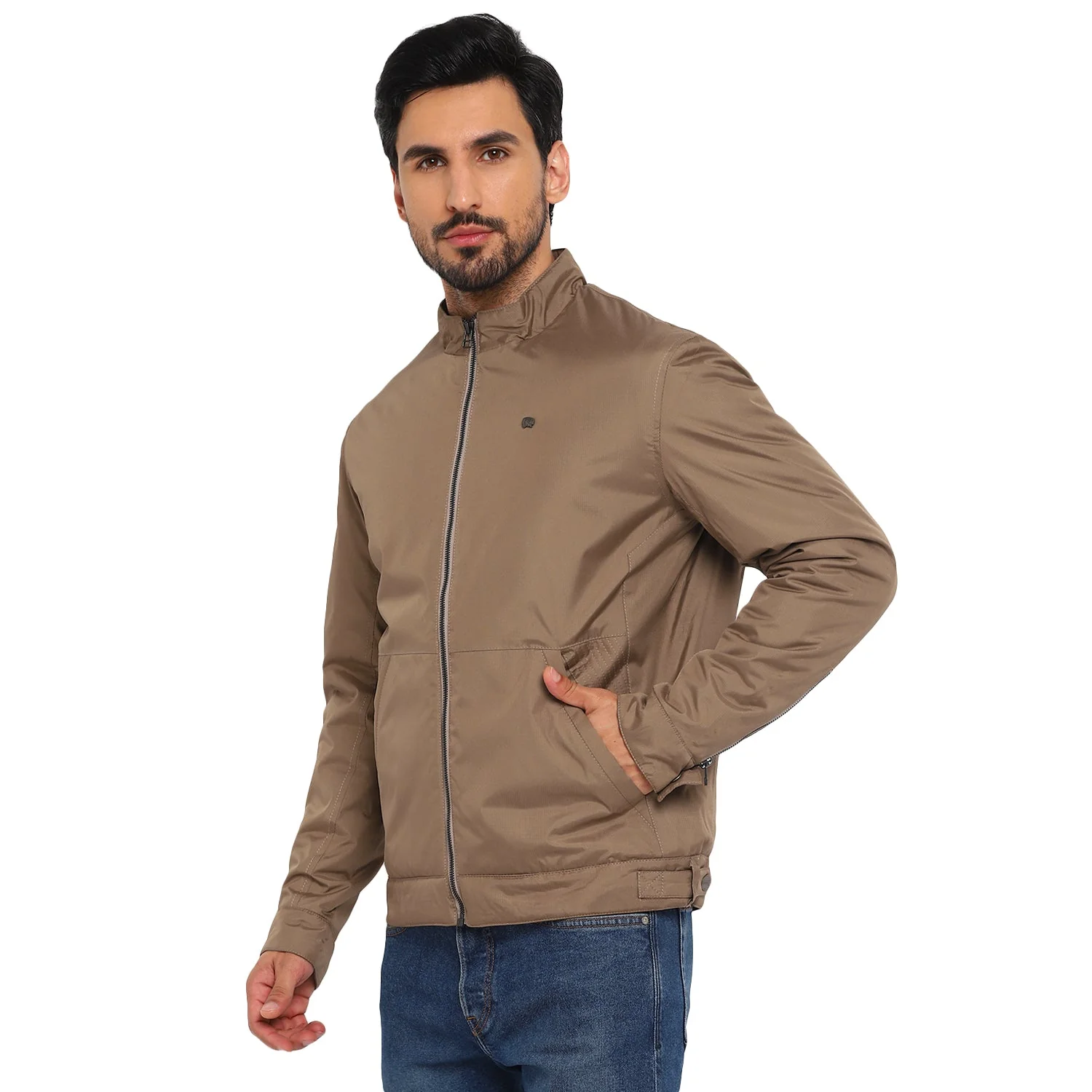 Red Chief Khaki Solid Jacket for Men O8310050 119 - Image 6
