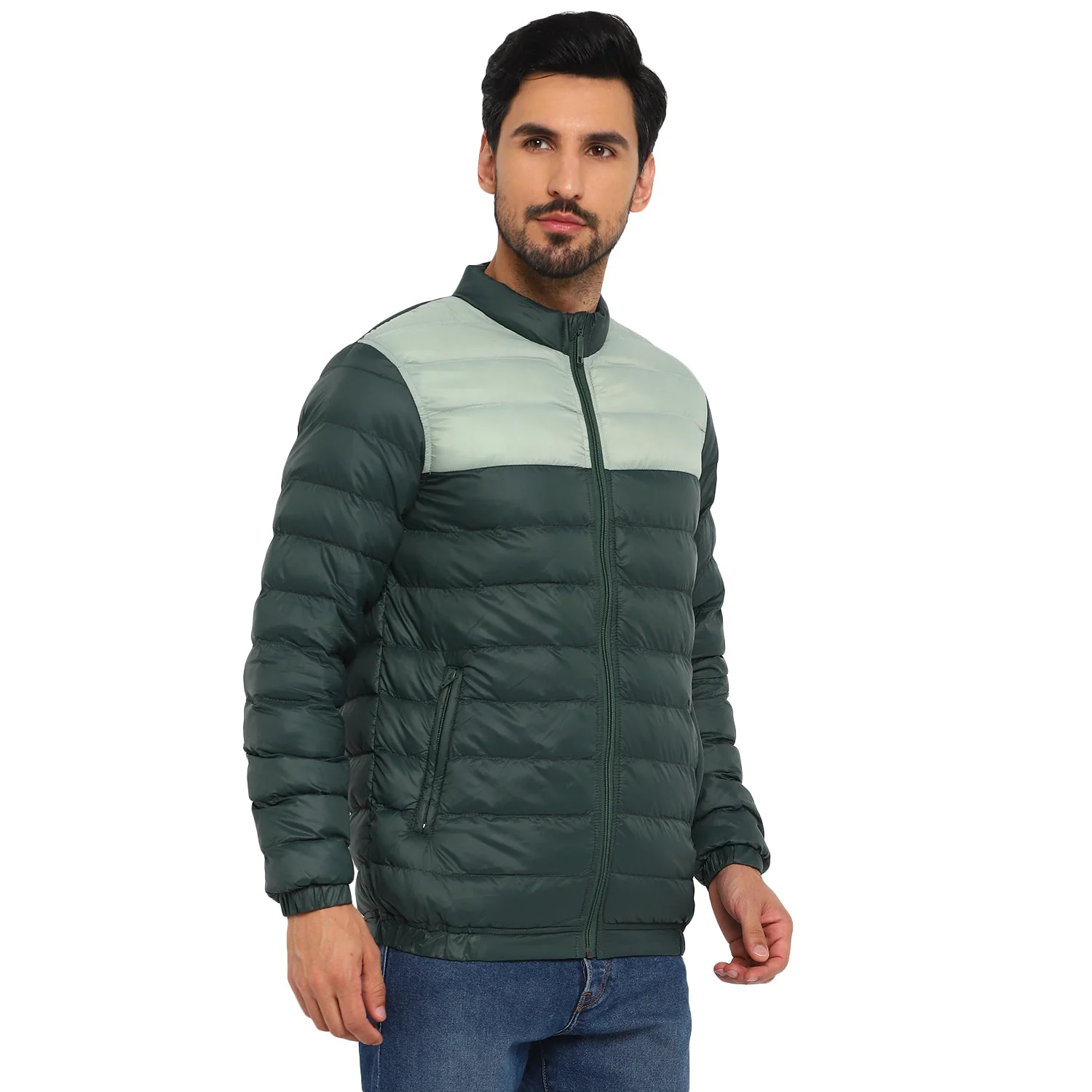 Red Chief Dark Green Solid Jacket for Men O8310053 140 - Image 10