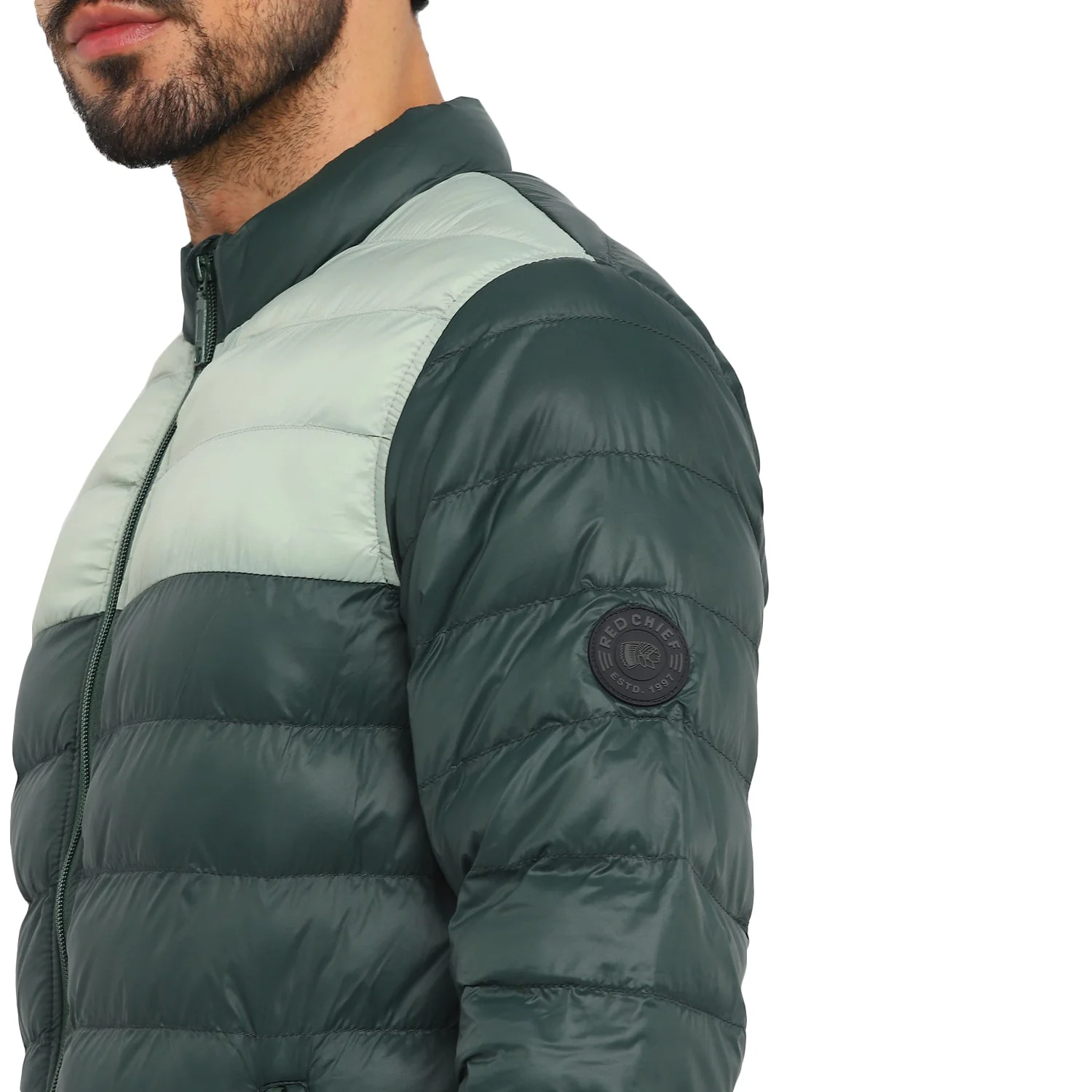 Red Chief Dark Green Solid Jacket for Men O8310053 140 - Image 5