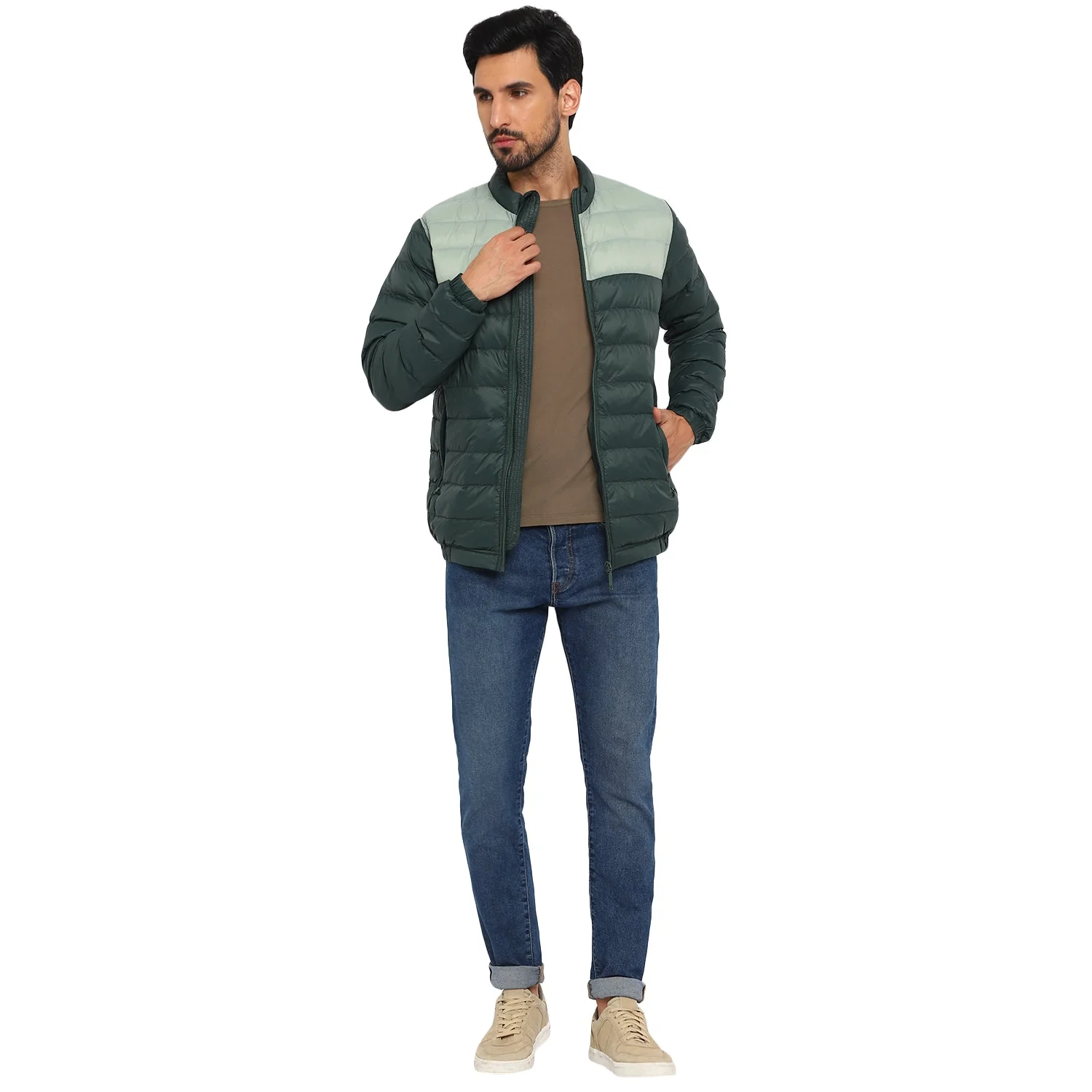 Red Chief Dark Green Solid Jacket for Men O8310053 140 - Image 7