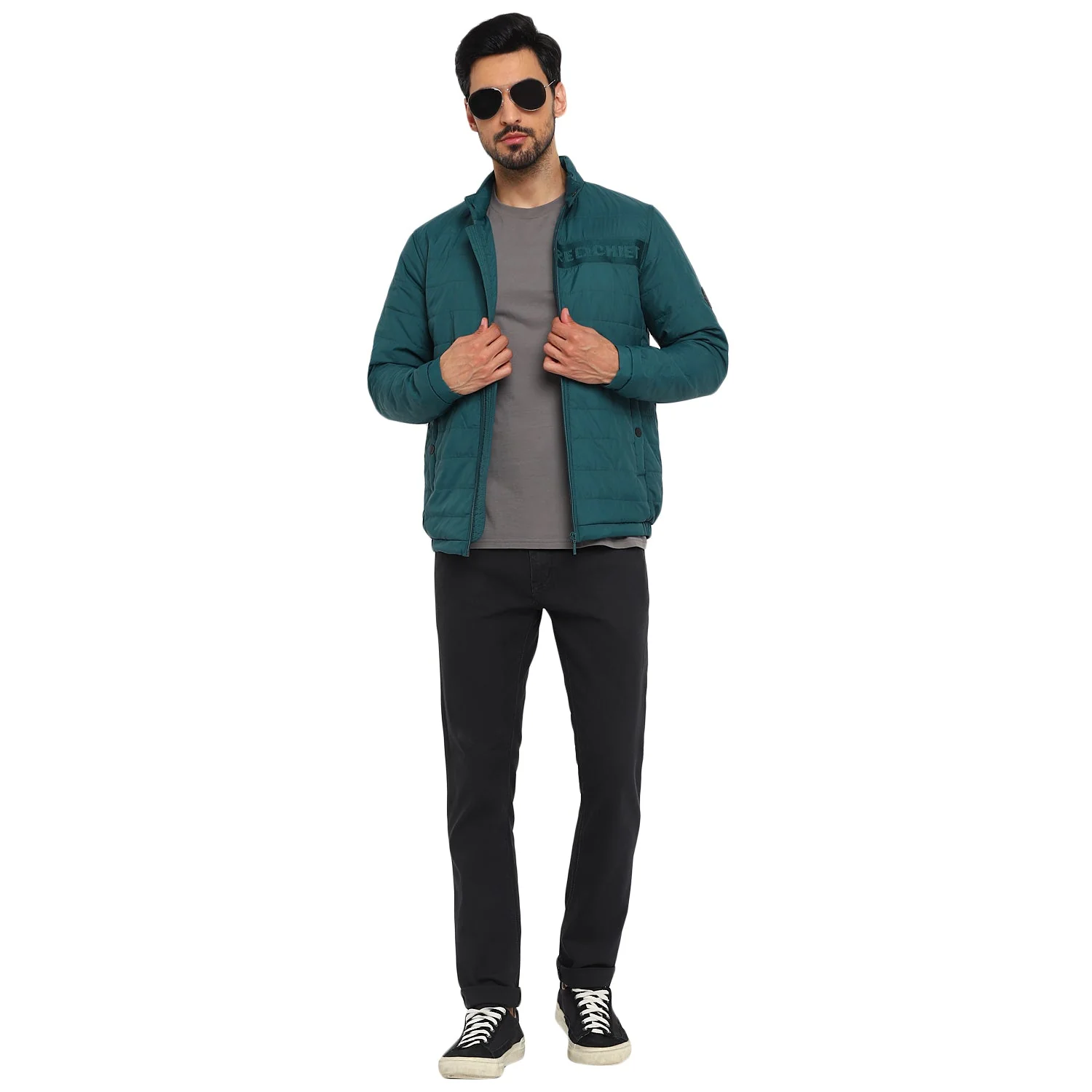 Red Chief Sea Green Solid Jacket for Men O8310054 FG15 - Image 2