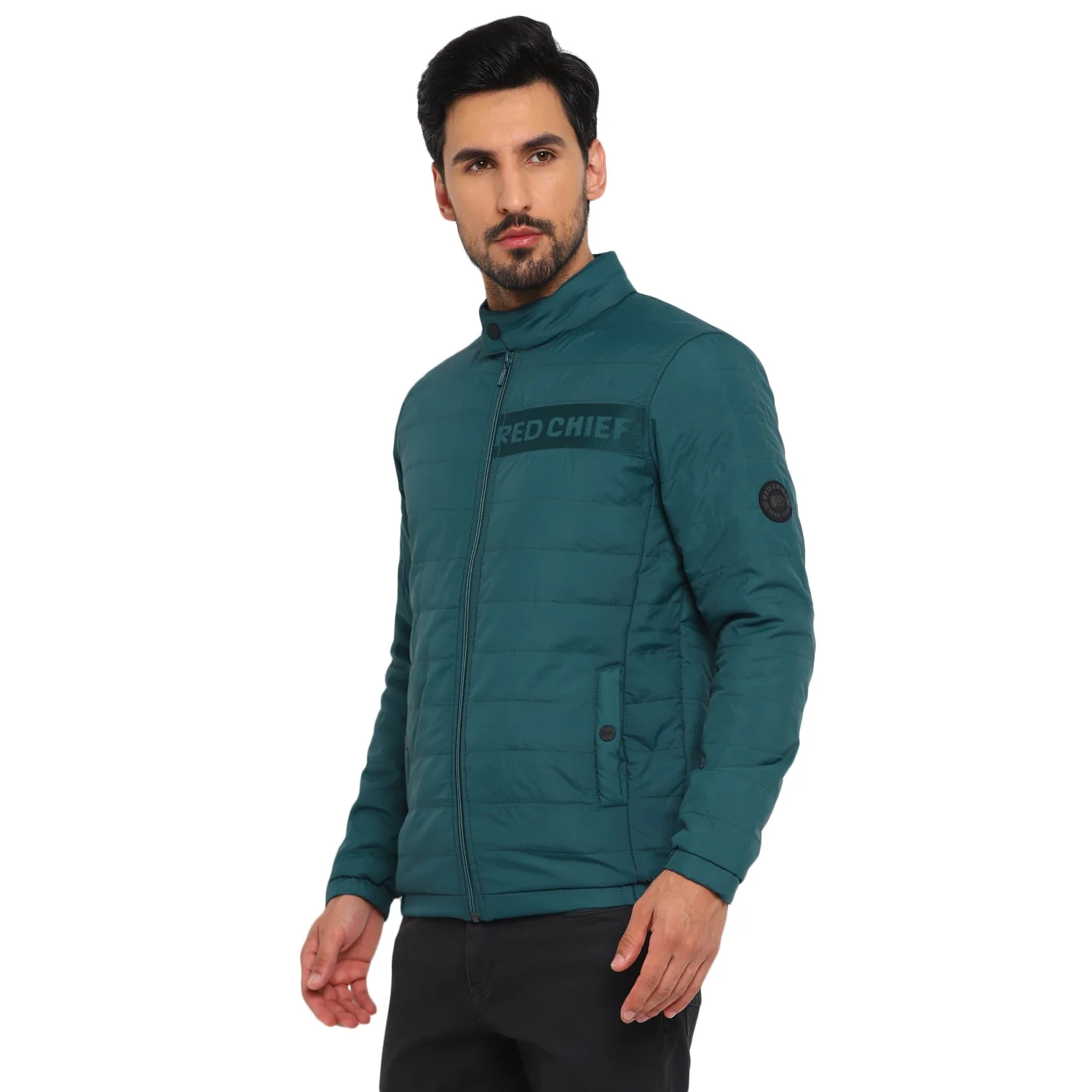 Red Chief Sea Green Solid Jacket for Men O8310054 FG15 - Image 5