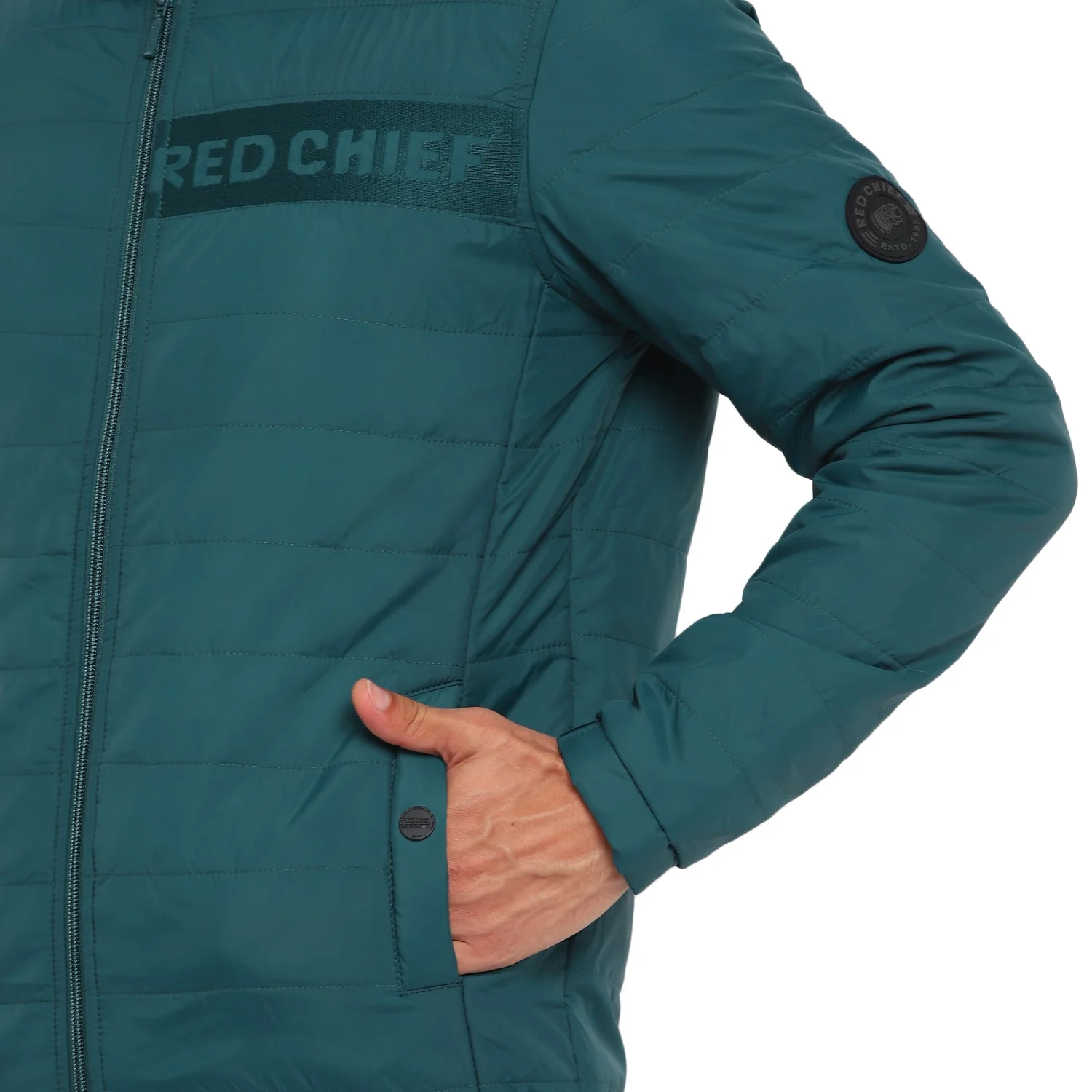 Red Chief Sea Green Solid Jacket for Men O8310054 FG15 - Image 8