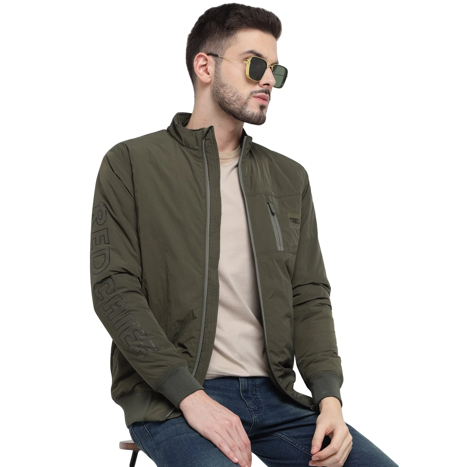 Red Chief Olive Jacket for Men O8310057 124 - Image 3