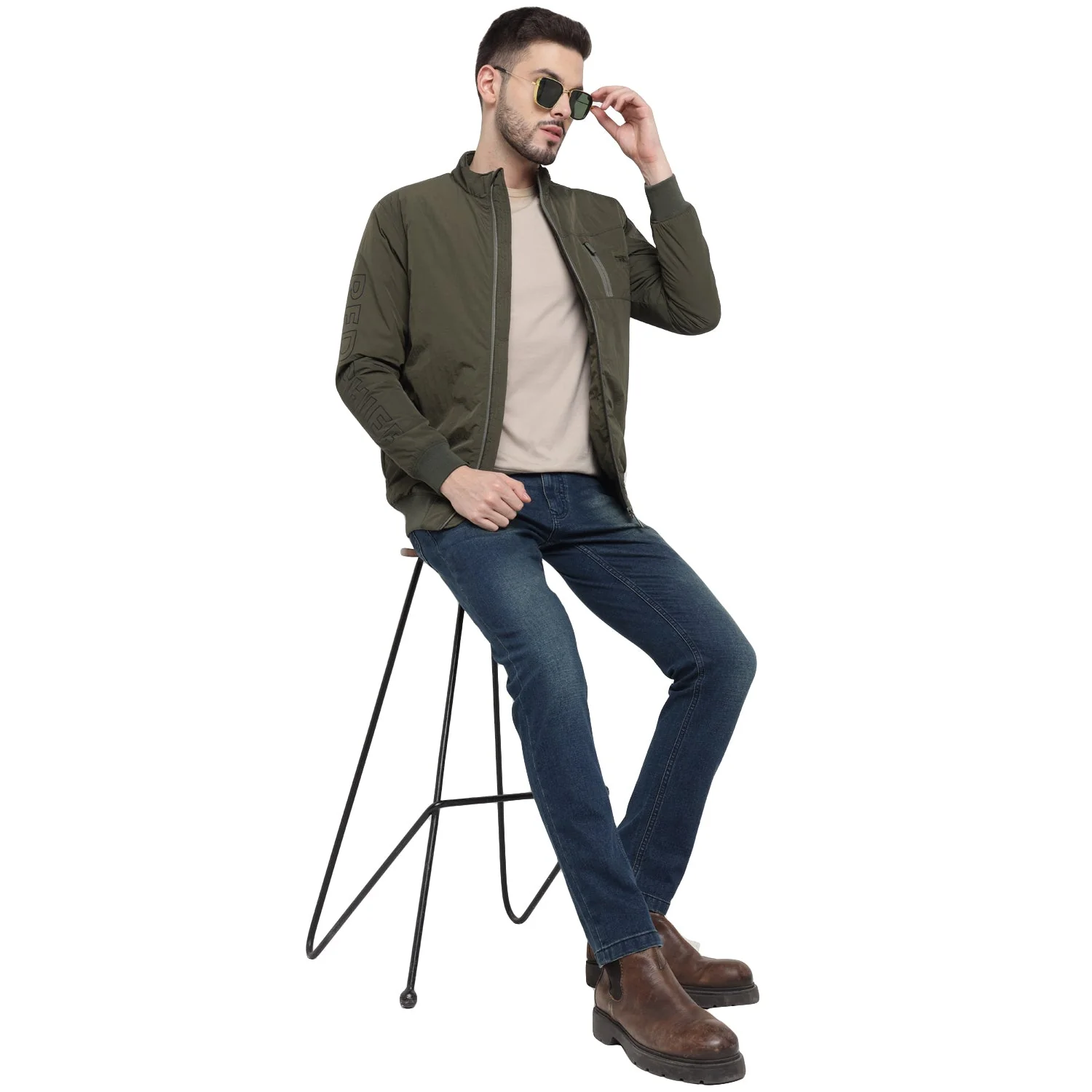 Red Chief Olive Jacket for Men O8310057 124 - Image 7