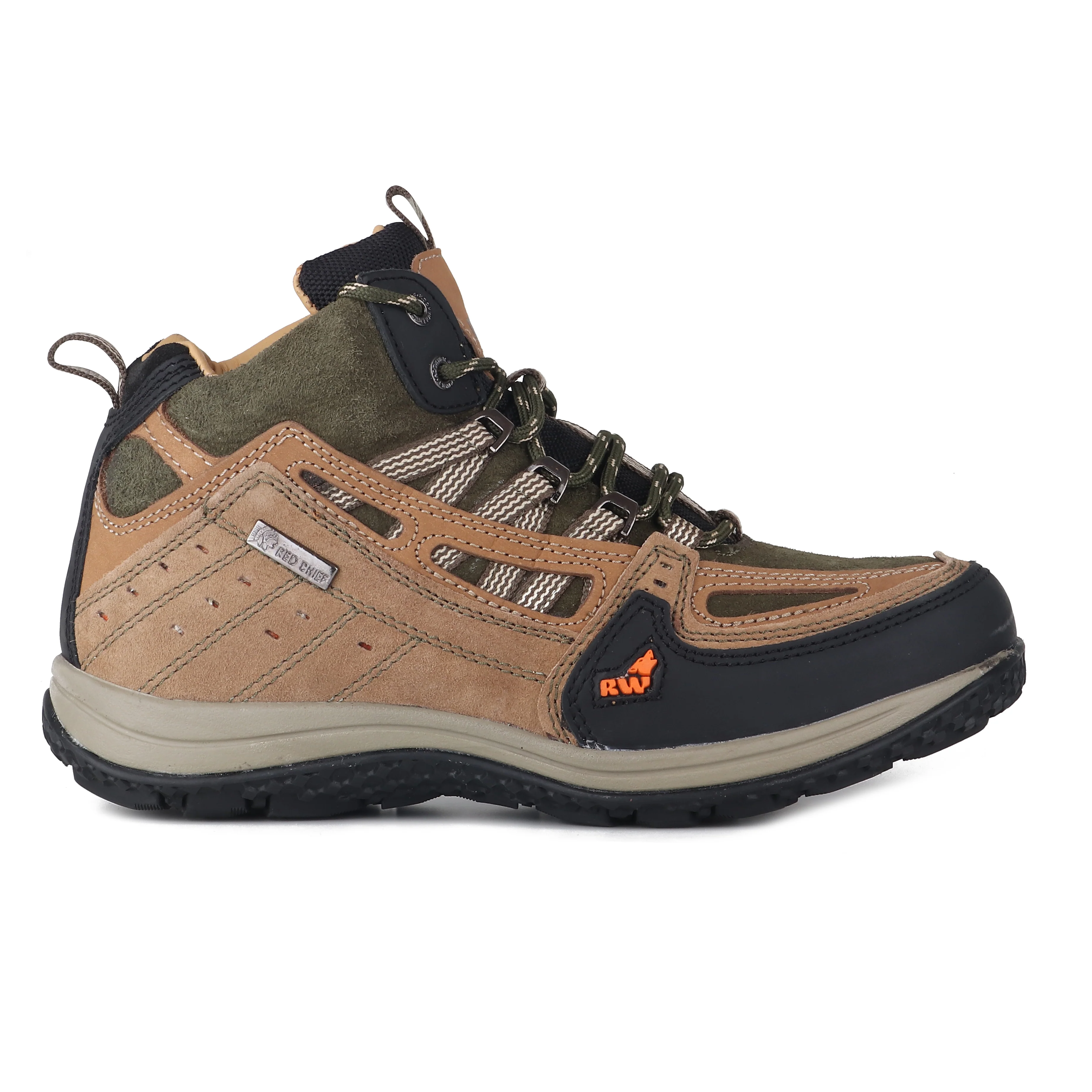 Red Chief Genuine Leather High Ankle Lace Up Olive Casual Boot Shoes For Men |RC4444 124 - Image 8