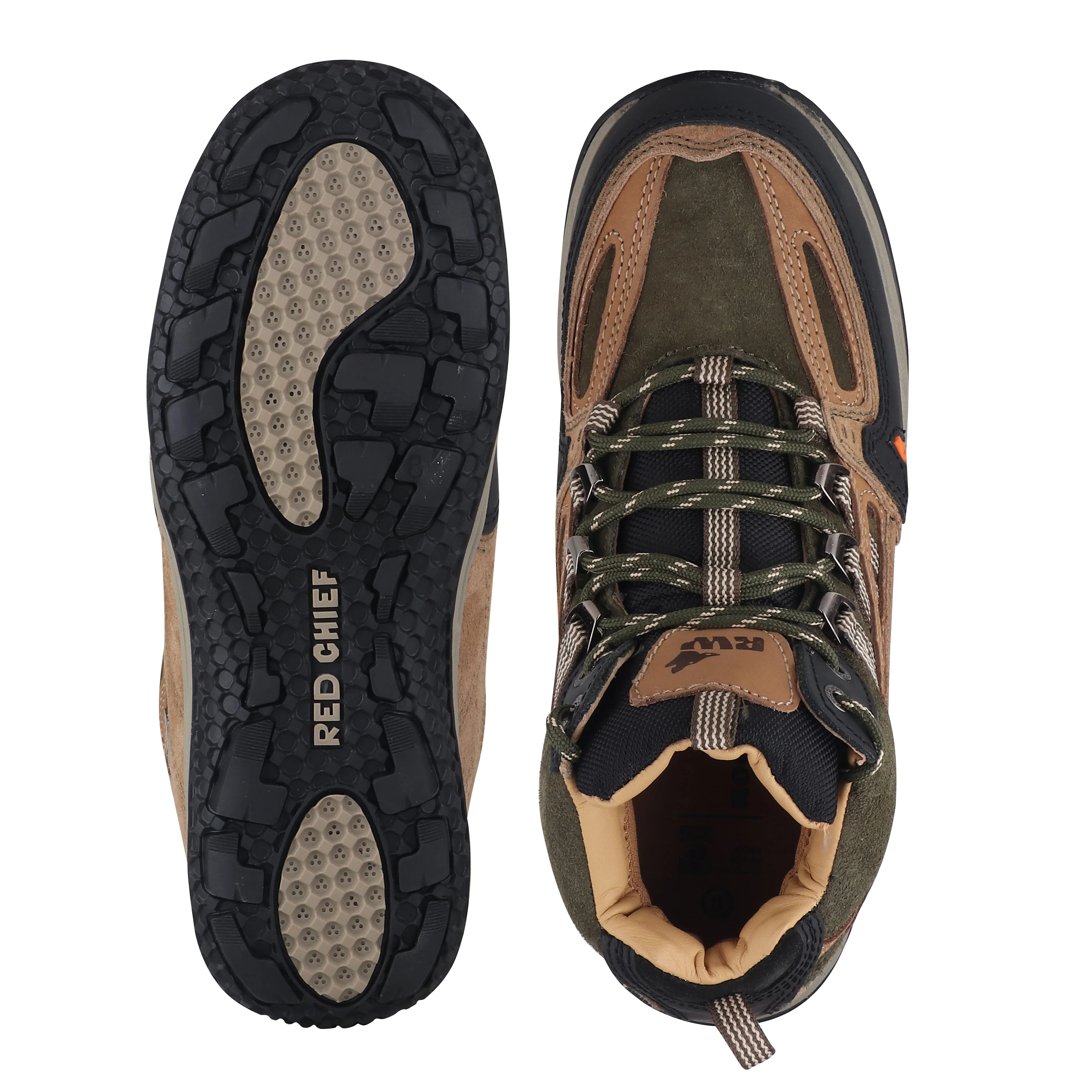 Red Chief Genuine Leather High Ankle Lace Up Olive Casual Boot Shoes For Men |RC4444 124 - Image 9