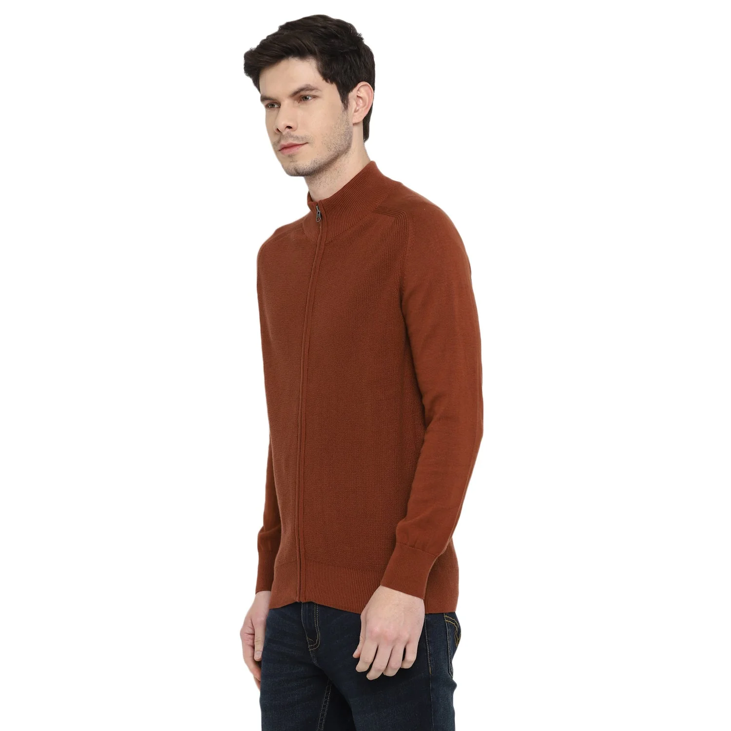 Red Chief Brown Solid Sweater for Men 8410204 003 - Image 5