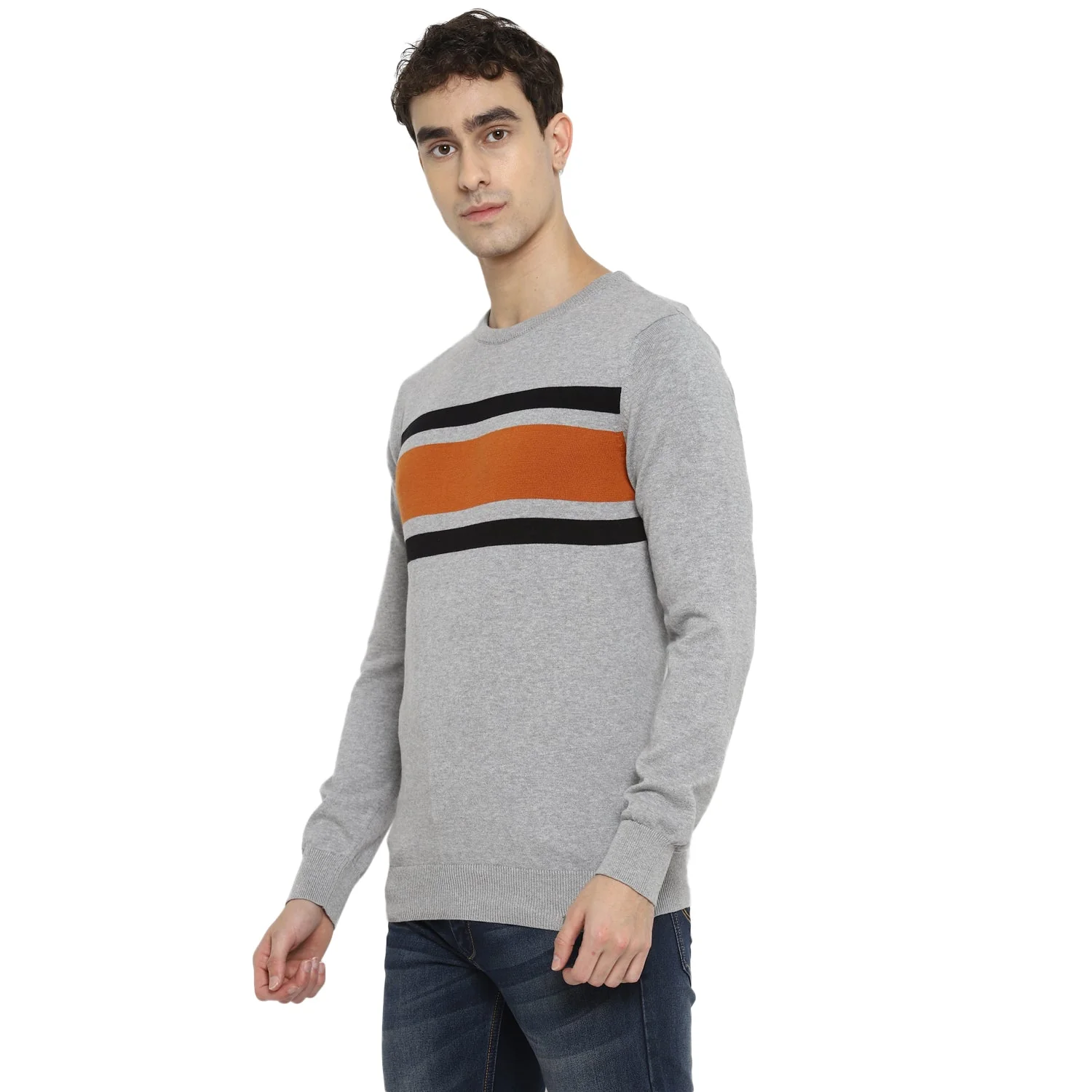 Red Chief Gray Millange Stripper Sweater for Men O8410005 G0024 - Image 5