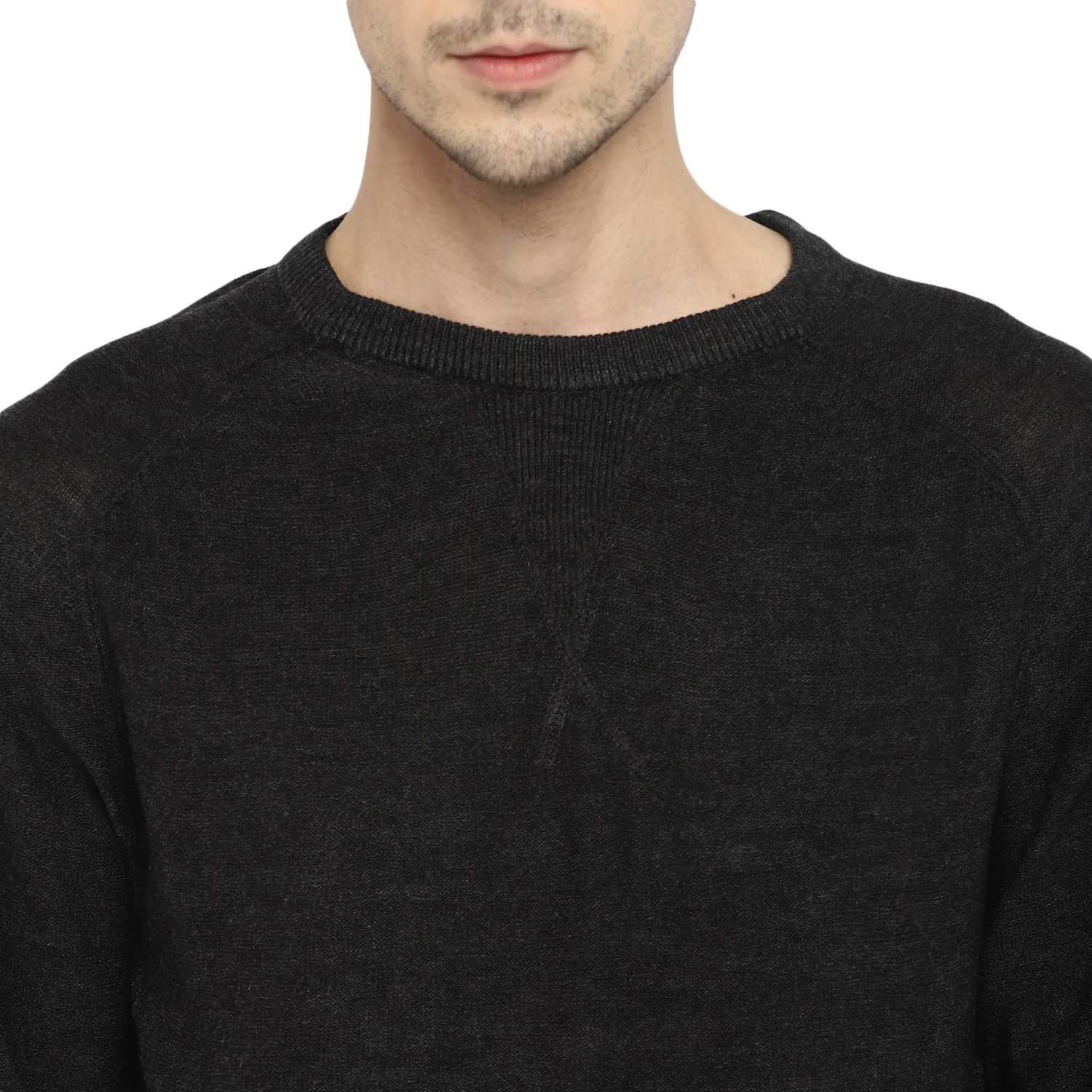Red Chief Black Milange Solid Sweater for Men O8410008 G00177 - Image 7