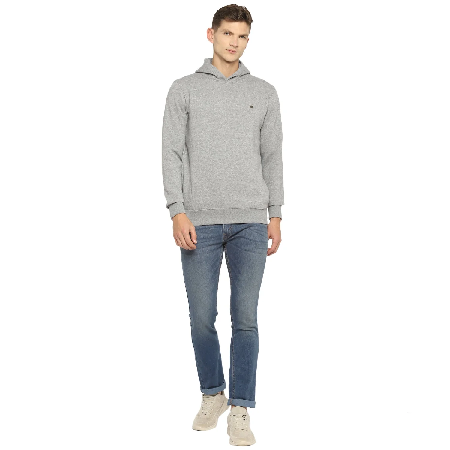 Red Chief Gray Millange Solid Sweatshirt for Men 8310161 G0024 - Image 2