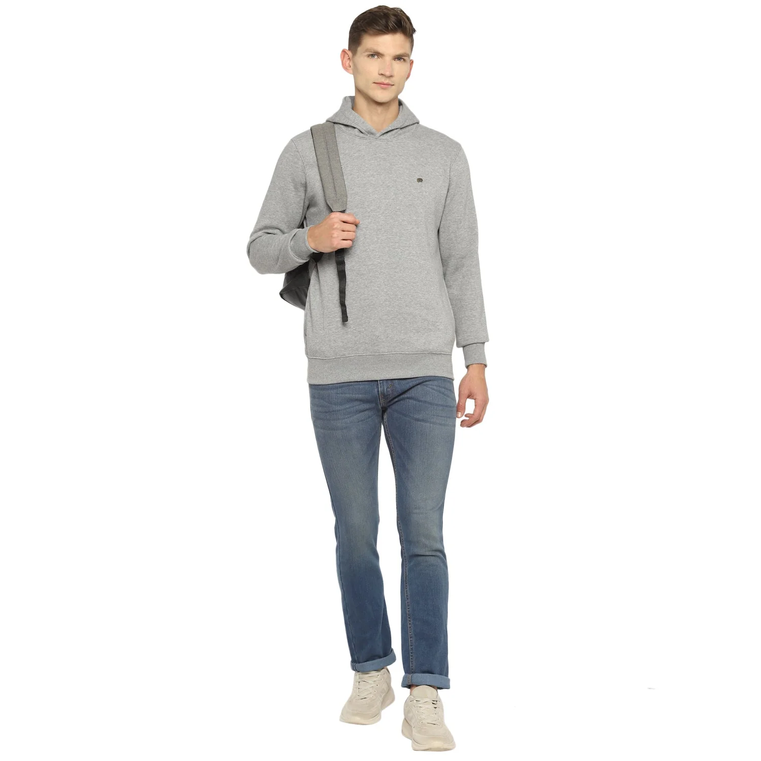 Red Chief Gray Millange Solid Sweatshirt for Men 8310161 G0024 - Image 3