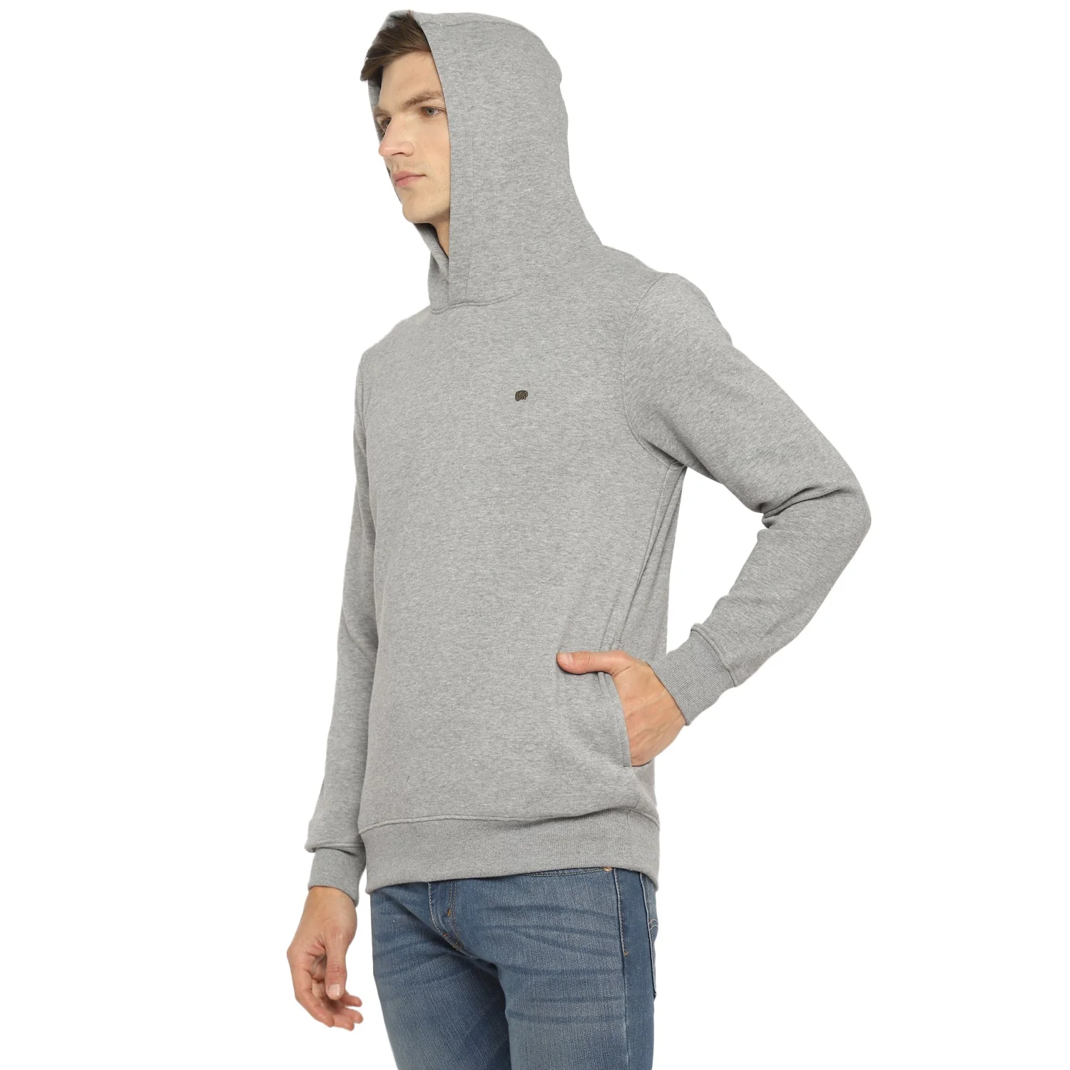 Red Chief Gray Millange Solid Sweatshirt for Men 8310161 G0024 - Image 5