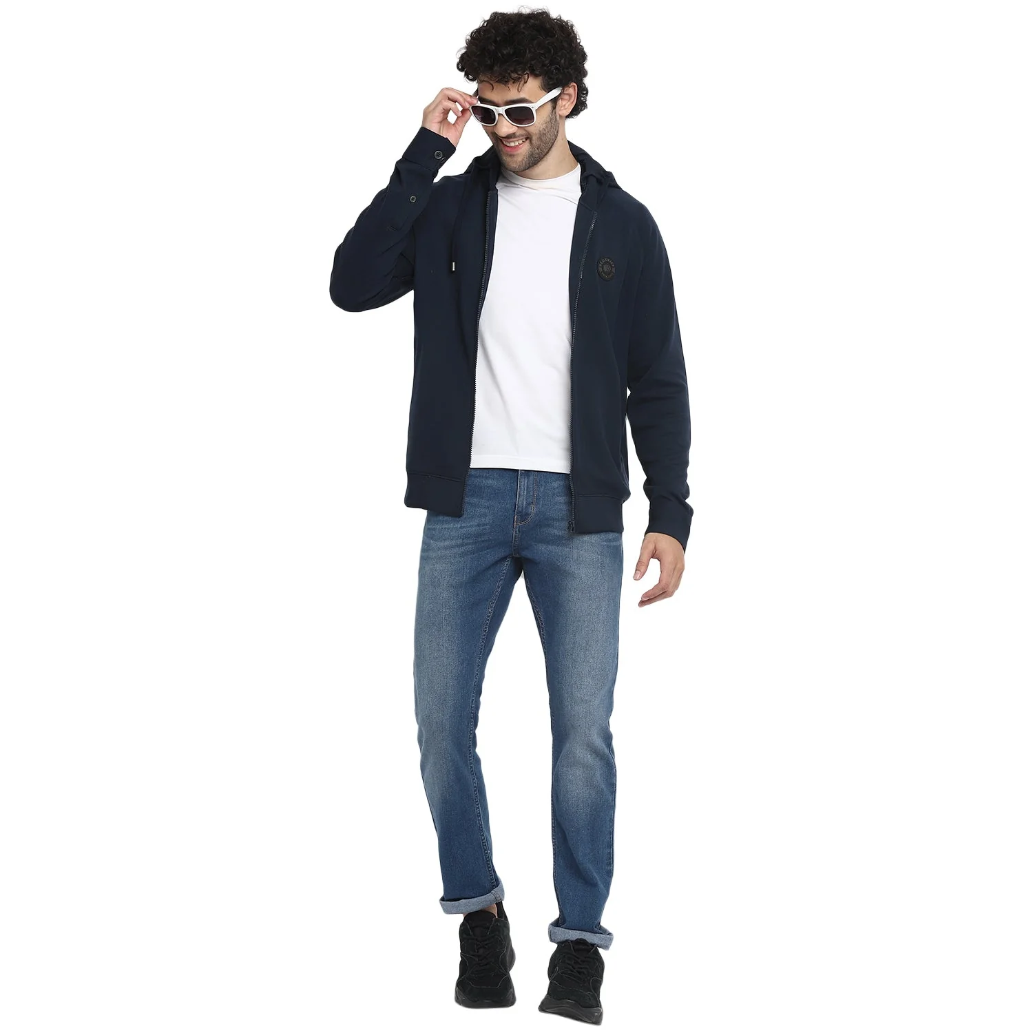 Red Chief Navy Solid Sweatshirt for Men 8310182 156 - Image 2