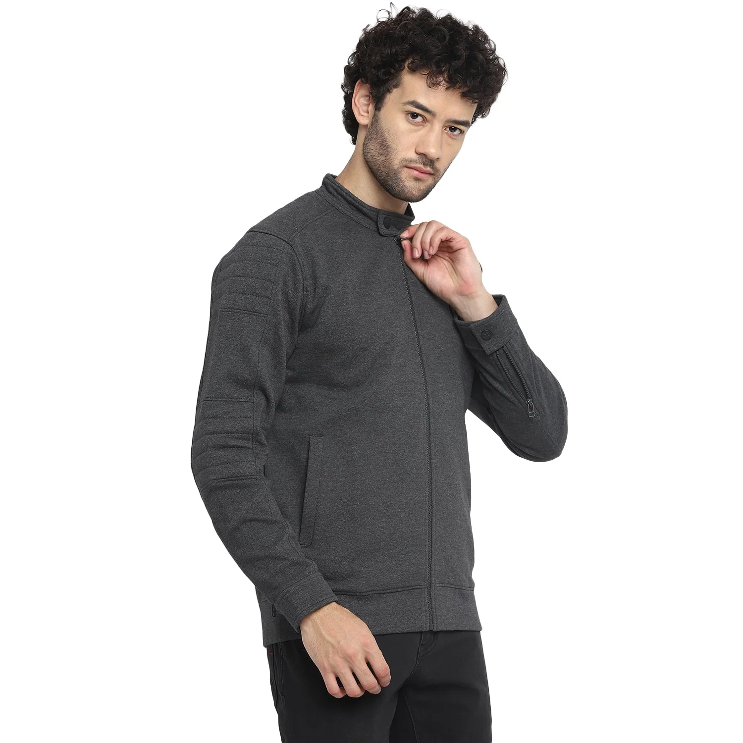 Red Chief Dark Gray Texture Sweatshirt for Men 8310183 993 - Image 2
