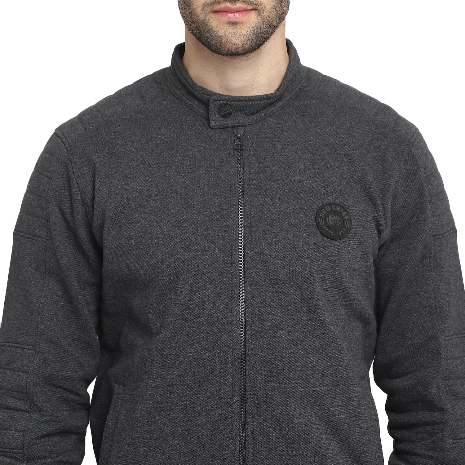 Red Chief Dark Gray Texture Sweatshirt for Men 8310183 993 - Image 3