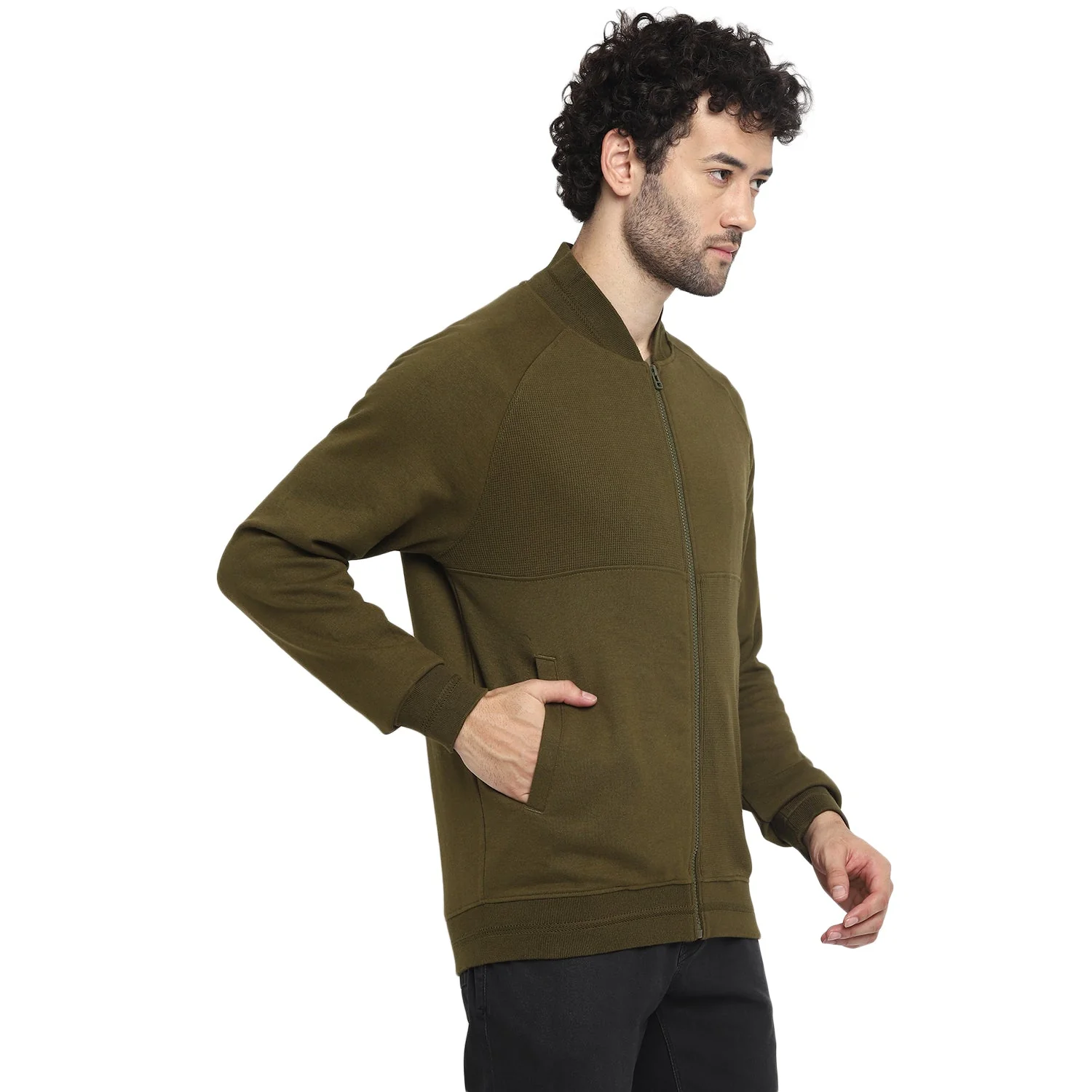 Red Chief Olive Texture Sweatshirt for Men 8310184 124 - Image 6