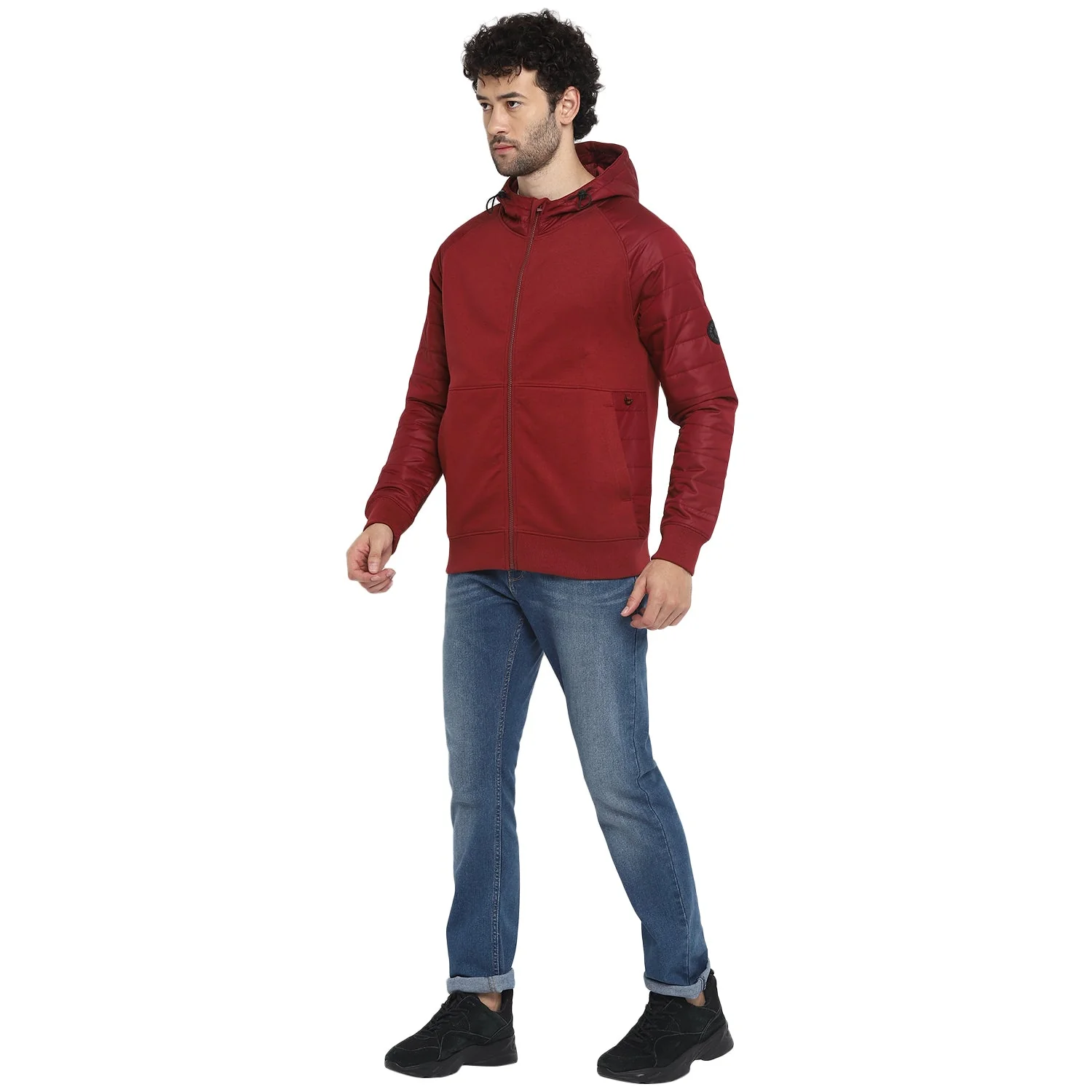 Red Chief Maroon Texture Sweatshirt for Men 8310185 376 - Image 3