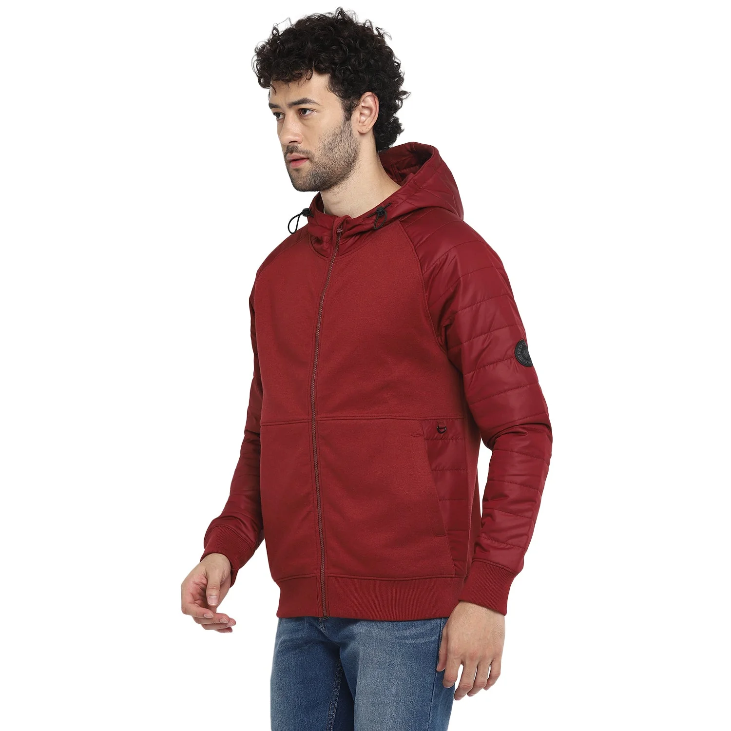 Red Chief Maroon Texture Sweatshirt for Men 8310185 376 - Image 5