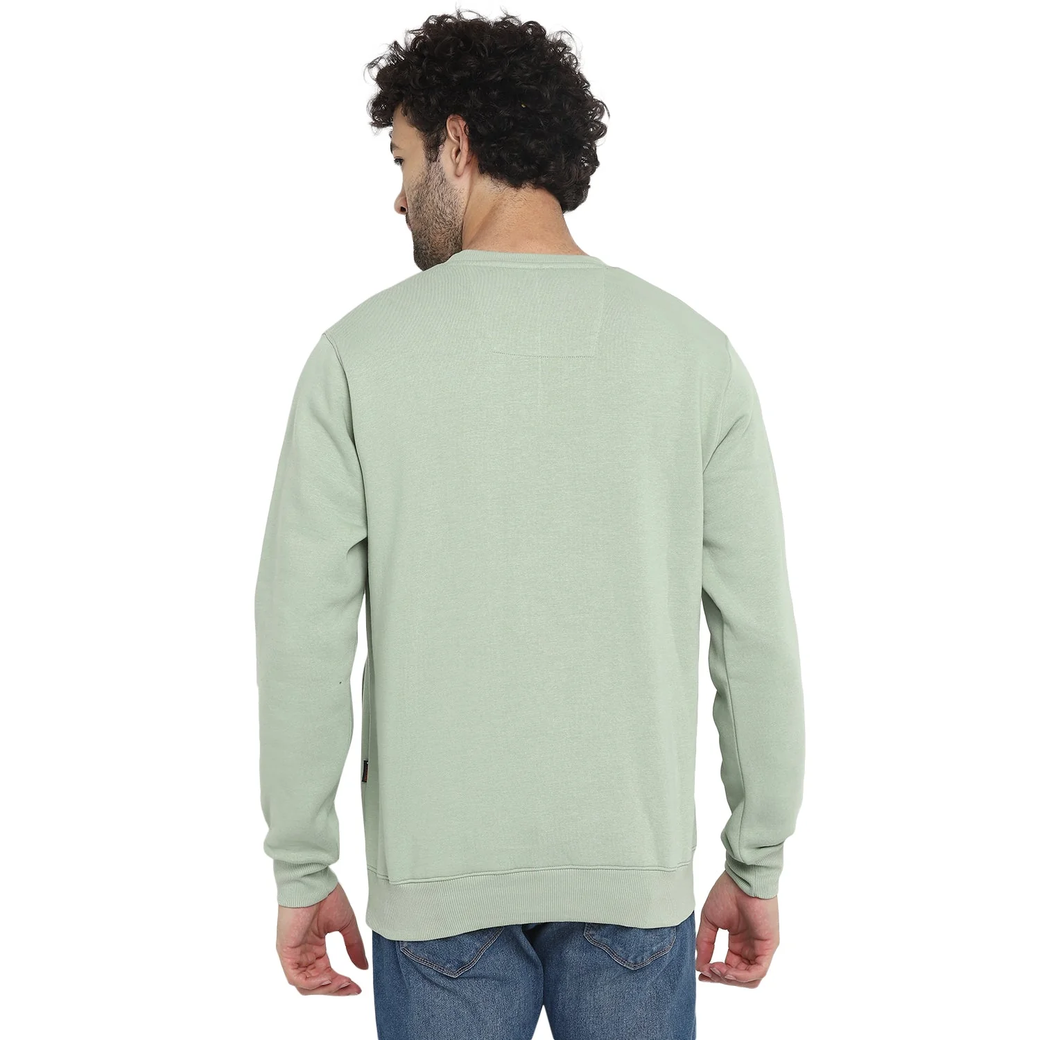 Red Chief Light Green Solid Sweatshirt for Men 8310186 024 - Image 4