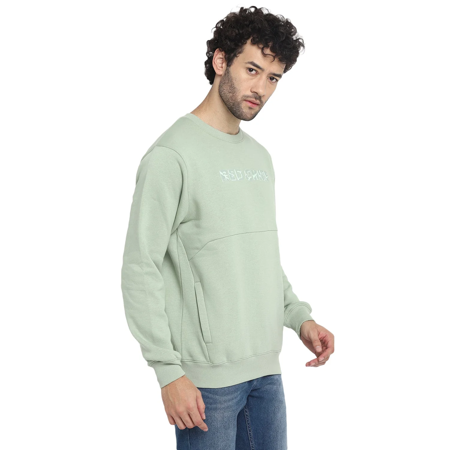 Red Chief Light Green Solid Sweatshirt for Men 8310186 024 - Image 6