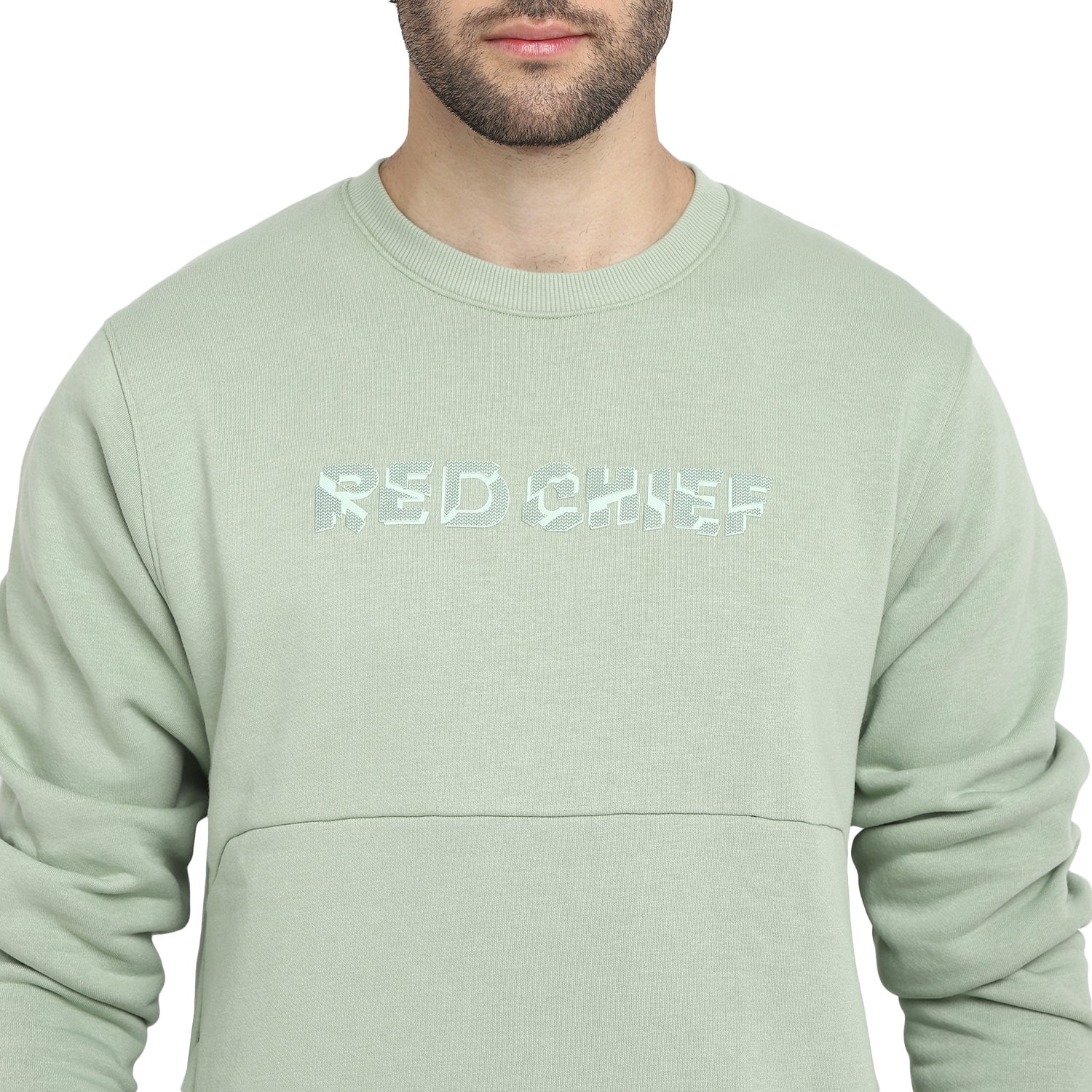 Red Chief Light Green Solid Sweatshirt for Men 8310186 024 - Image 7