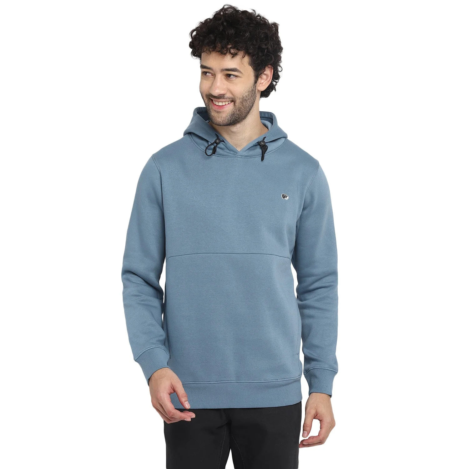 Red Chief Light Blue Solid Sweatshirt for Men 8310187 081